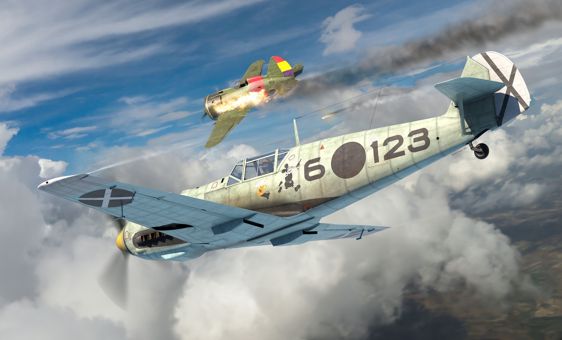 World War Ii Aircraft Airplane Germany Luftwaffe War Messerschmitt Bf 109 Legion Condor 1920x1161
