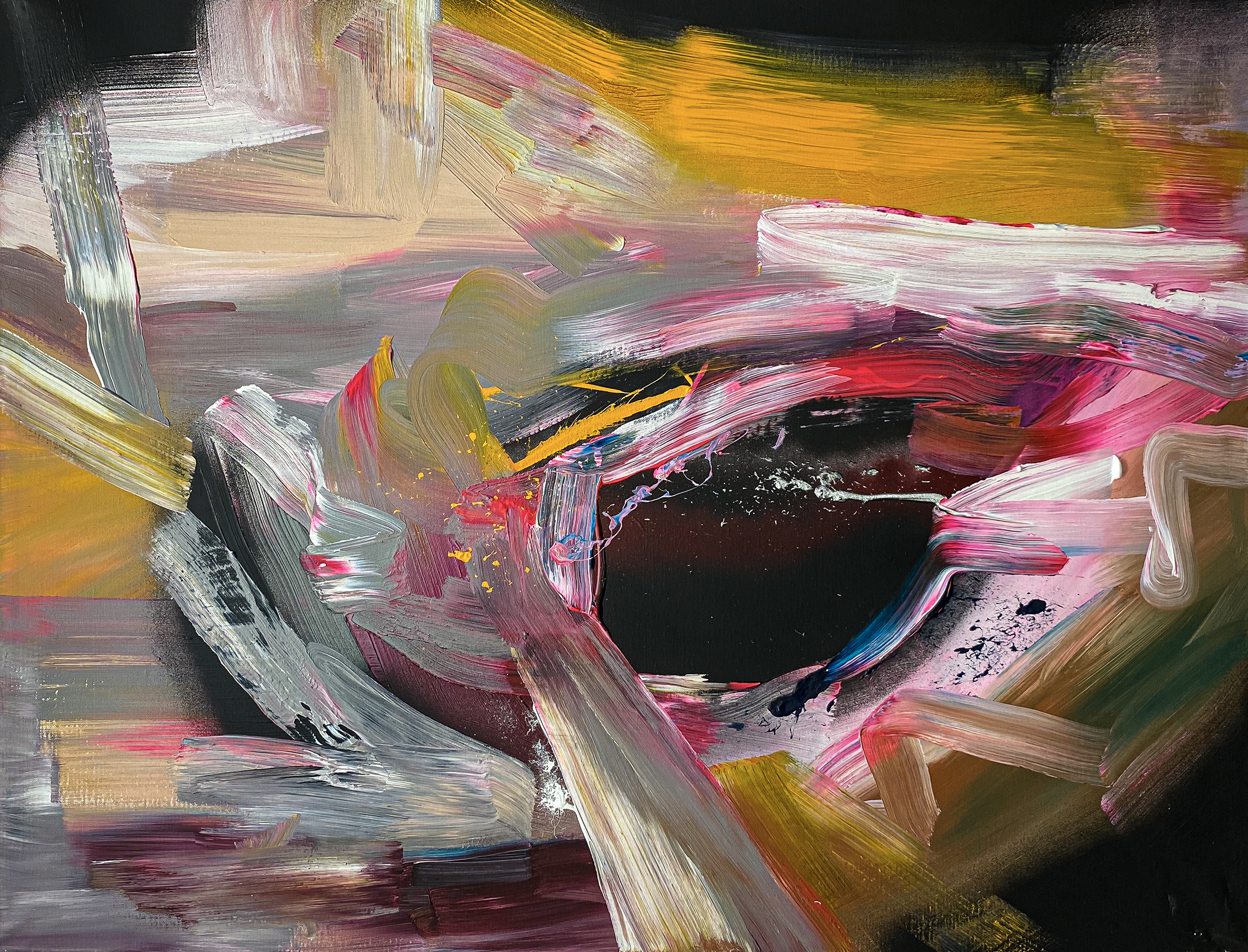 Jake Andrew Abstract Artwork Canvas Modern Paint Splatter 2560x1954