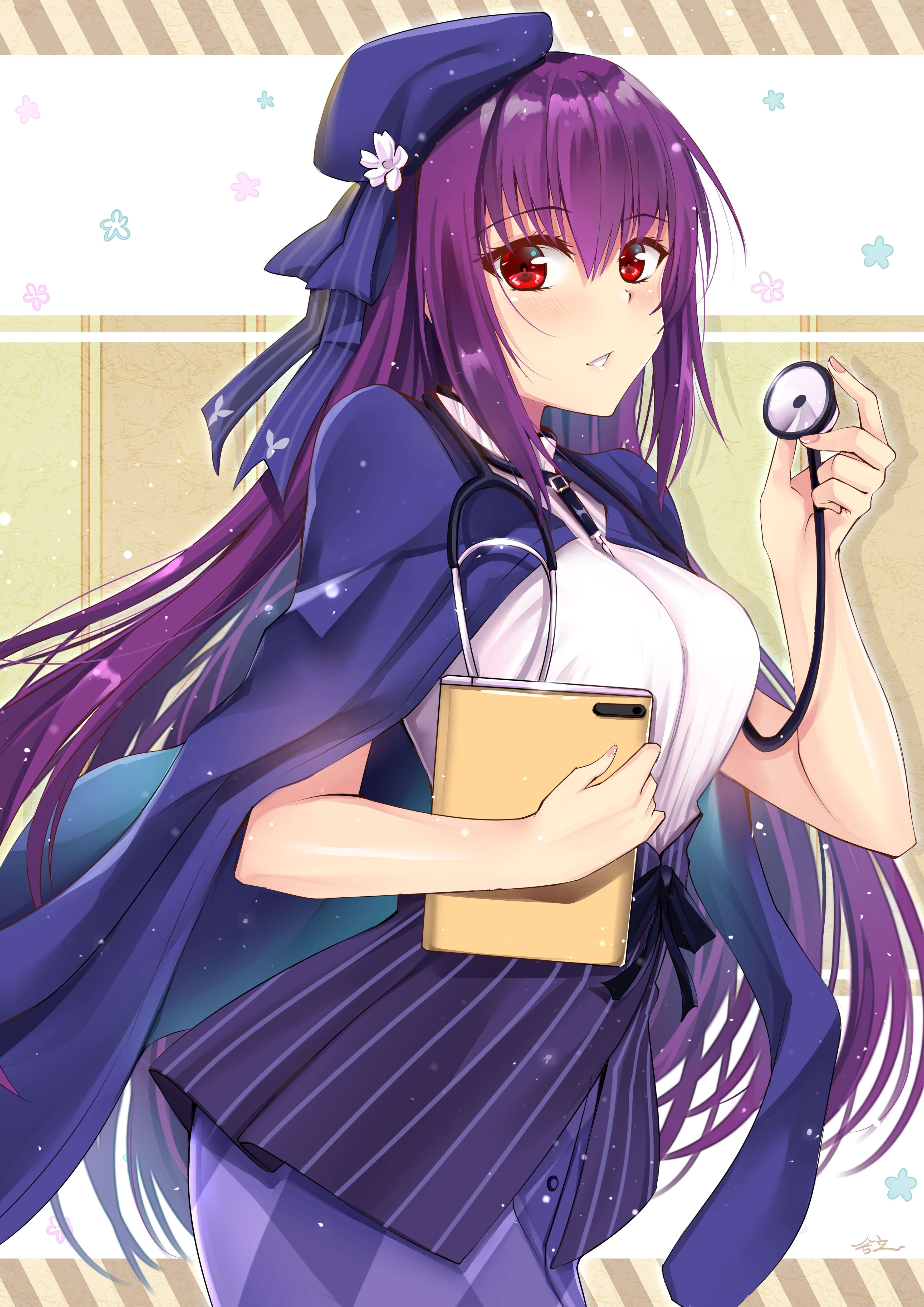 Anime Anime Girls Fate Series Fate Grand Order Scathach Skadi Long Hair Purple Hair Solo Artwork Dig 3507x4960