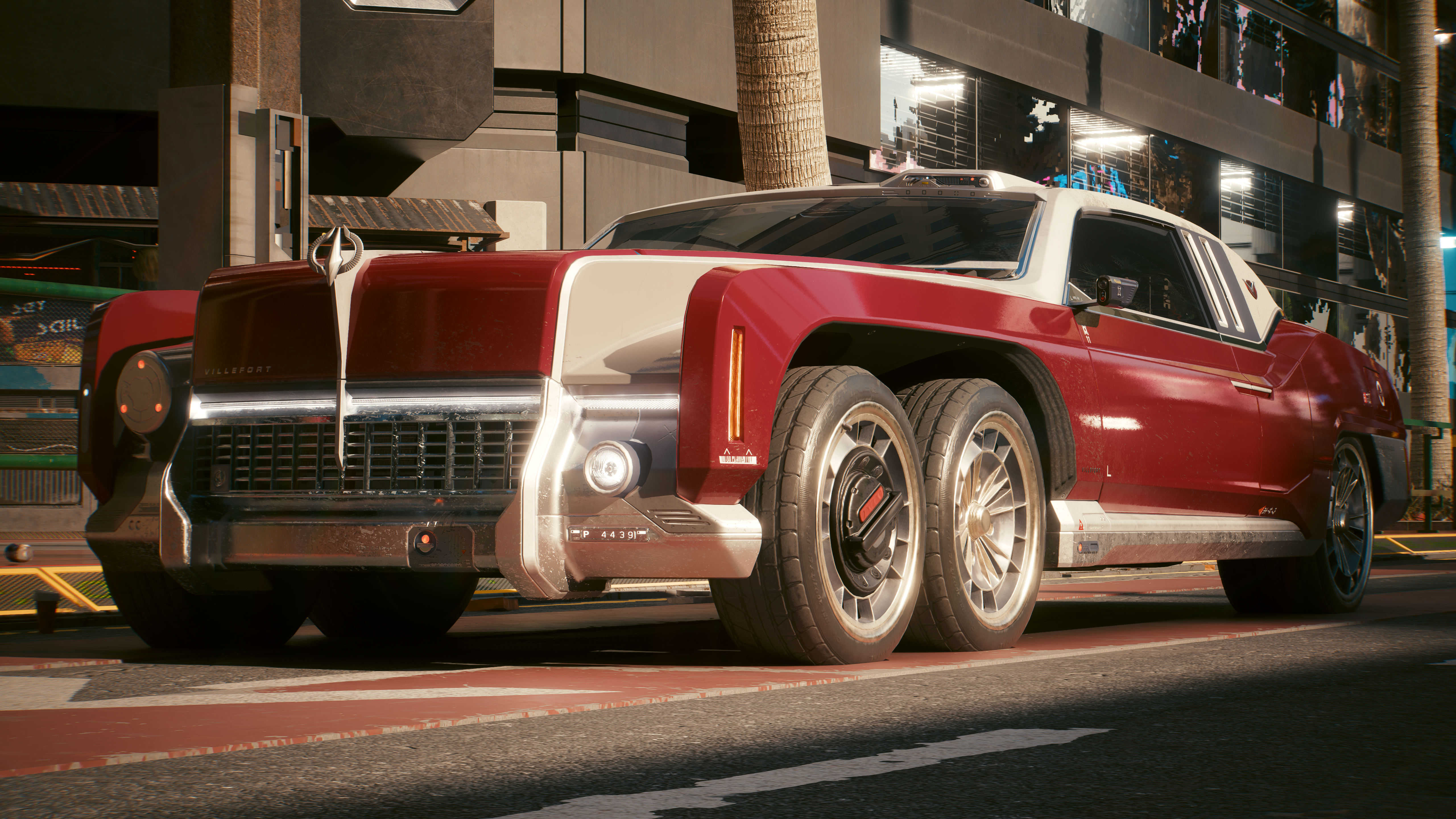Cyberpunk 2077 Video Games Nvidia RTX Path Tracing Car Front Angle View CGi 5120x2880