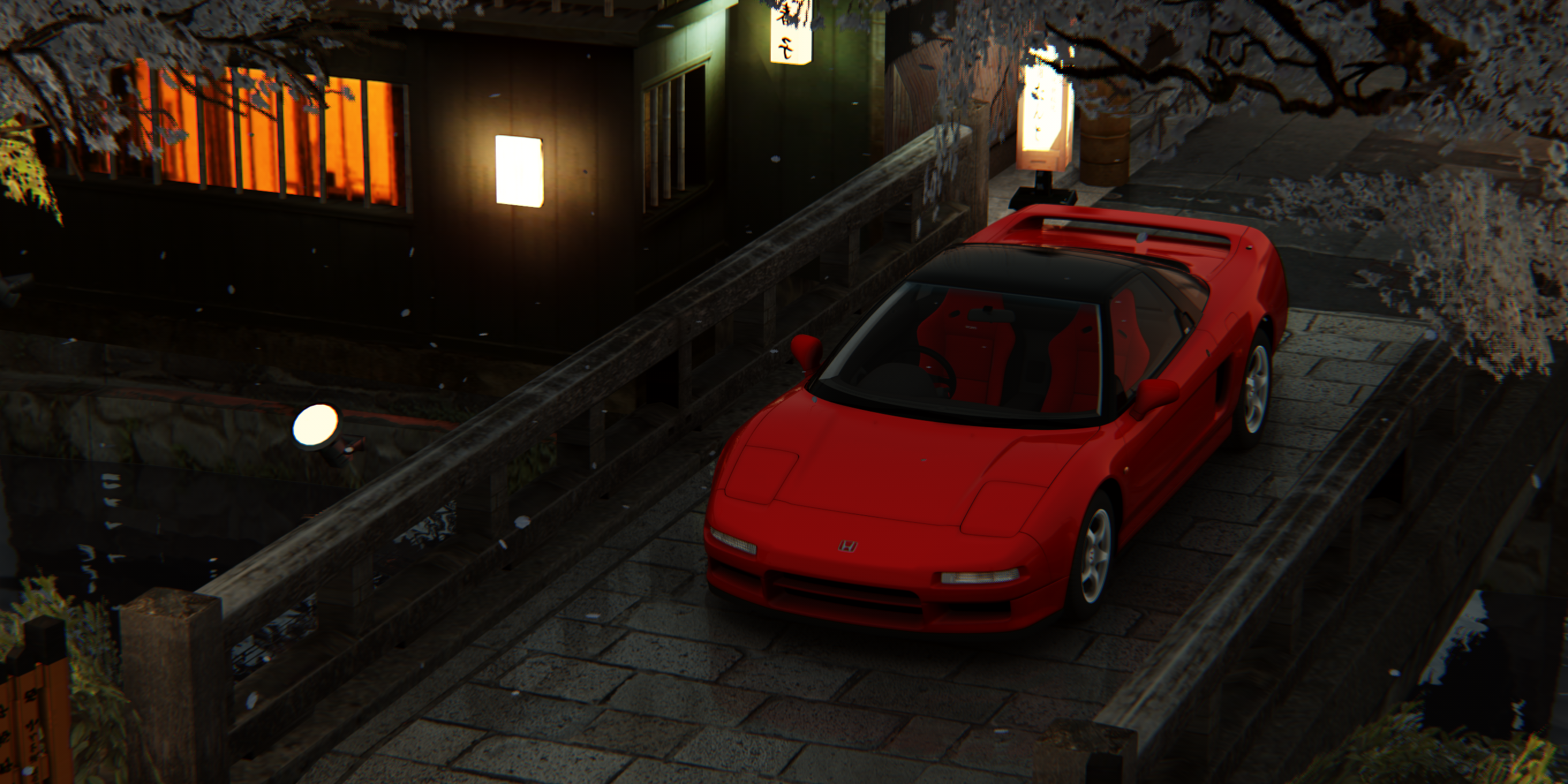 Assetto Corsa Video Game Art Video Games CGi Digital Art Car Vehicle Front Angle View Top View Honda 2720x1360