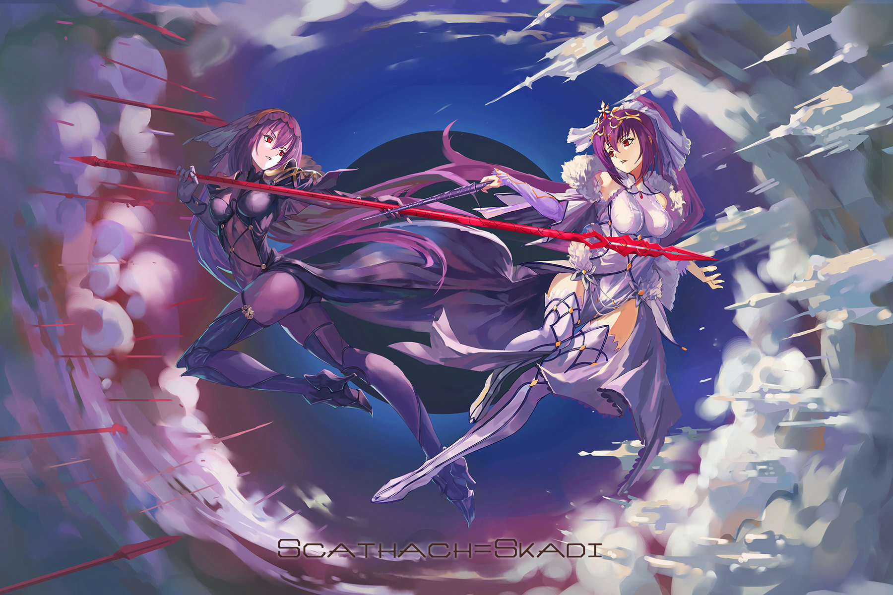Anime Anime Girls Two Women Fate Series Fate Grand Order Scathach Scathach  Skadi Long Hair Purple Ha Wallpaper - Resolution:1800x1200 - ID:1321911 -  