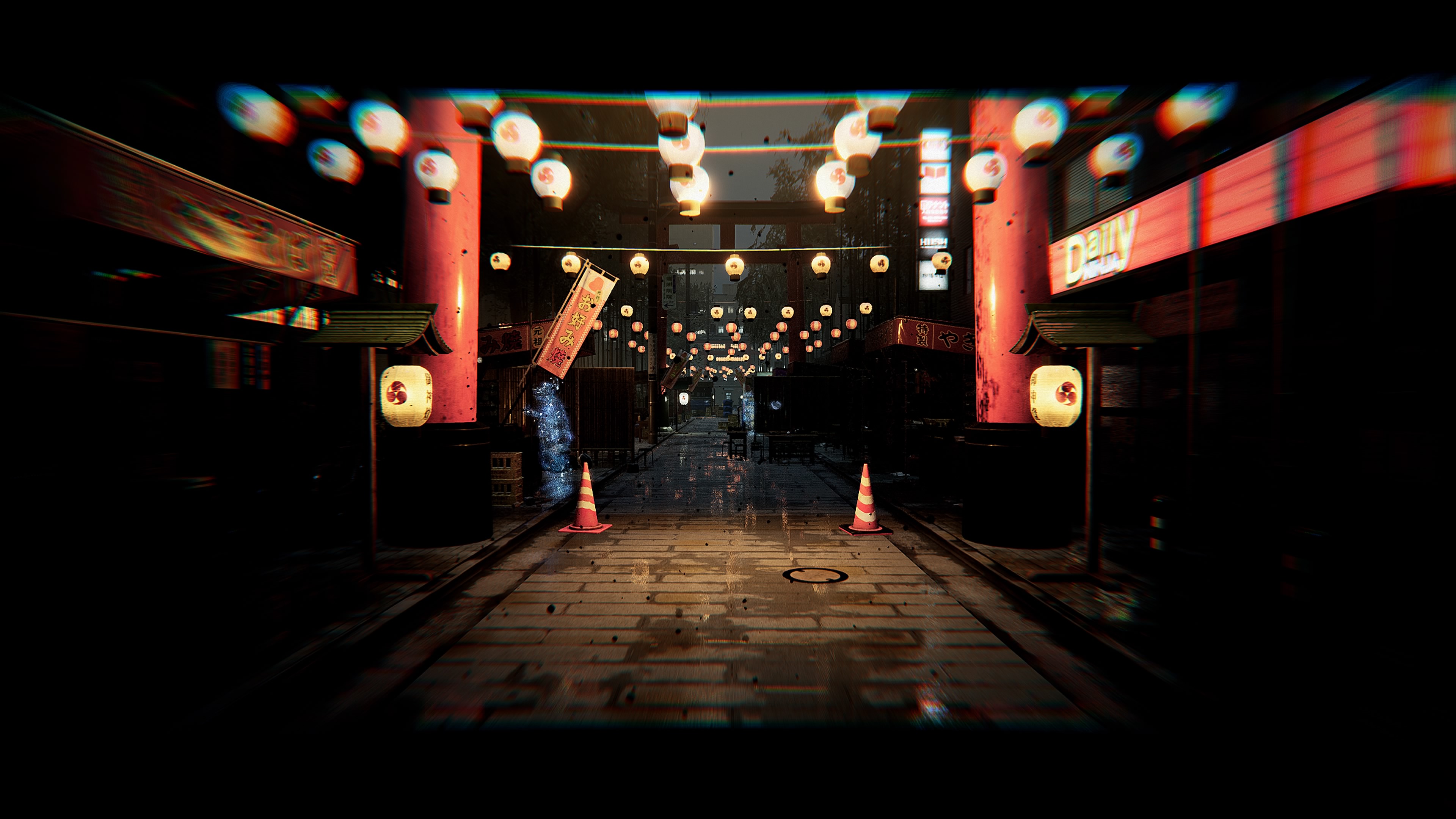 Ghostwire Wire Tokyo Ghostwire Video Games Screen Shot Shibuya Street Street Light 3840x2160