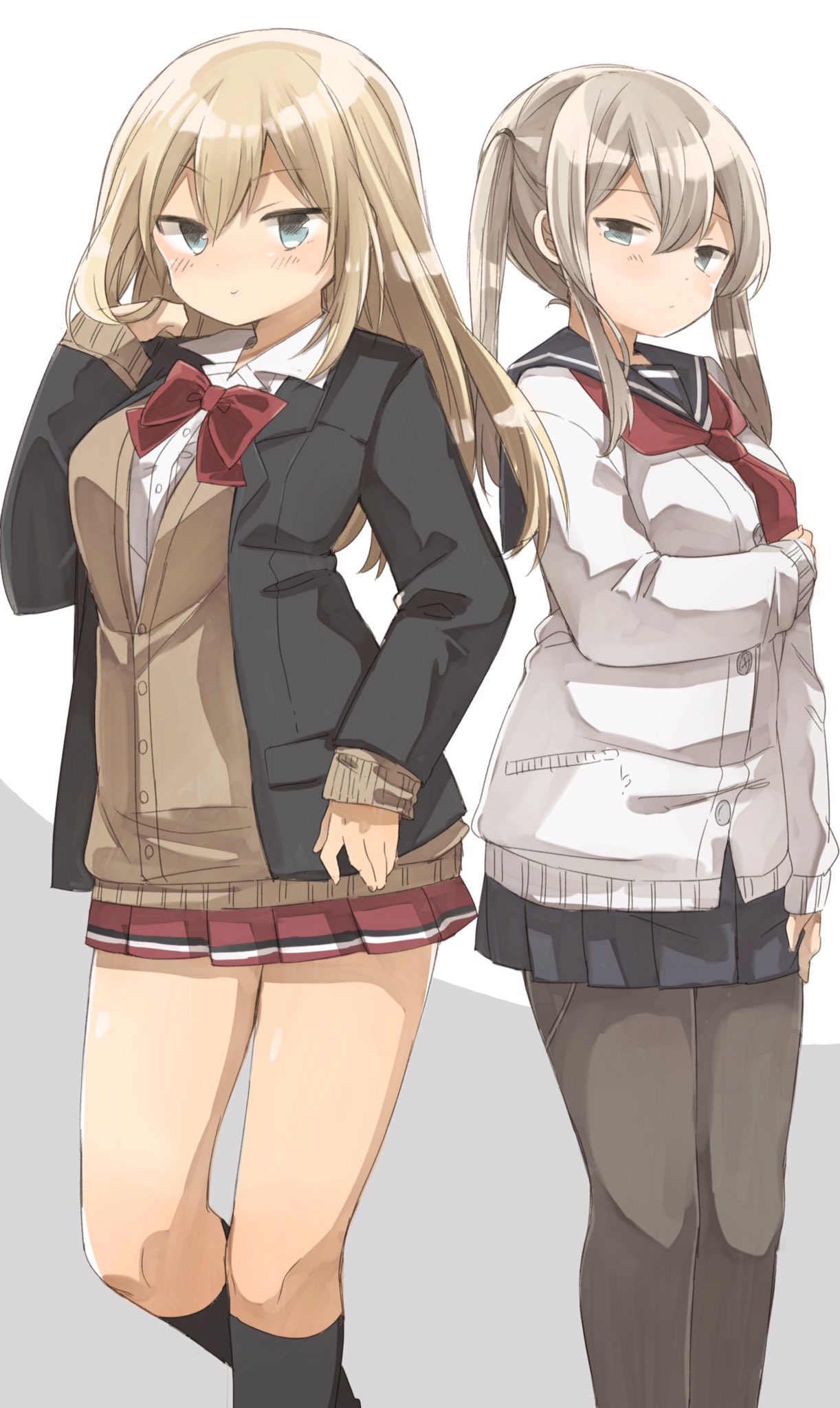 Anime Anime Girls Kantai Collection Graf Zeppelin KanColle Bismarck KanColle Twintails Long Hair Blo 1222x2048