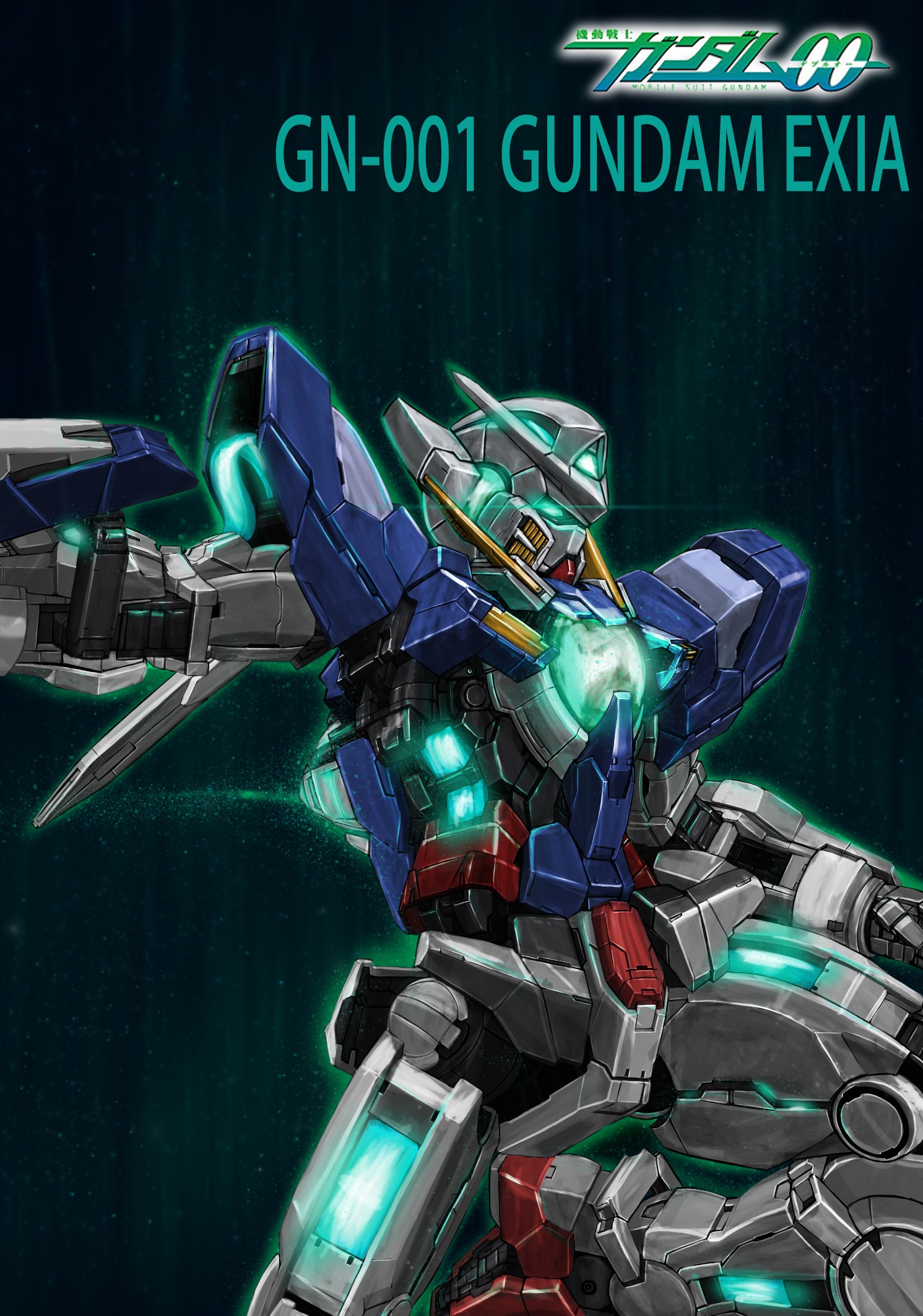 Anime Mechs Super Robot Taisen Gundam Mobile Suit Gundam 00 Gundam Exia Artwork Digital Art Fan Art 1491x2123