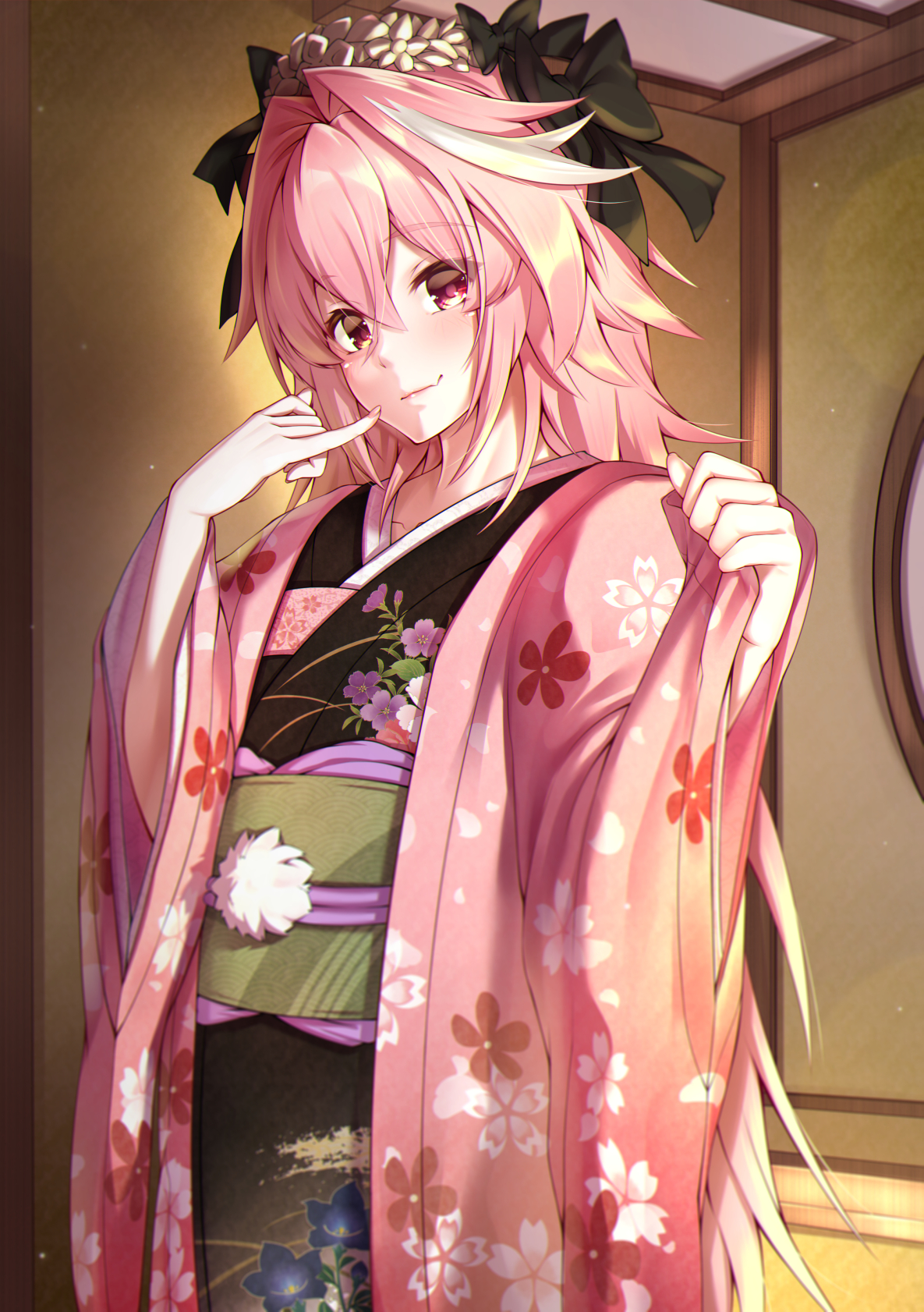 Takatun Astolfo Fate Apocrypha Fate Series Fate Grand Order Fate Apocrypha Pink Hair Kimono Anime Bo 1185x1682