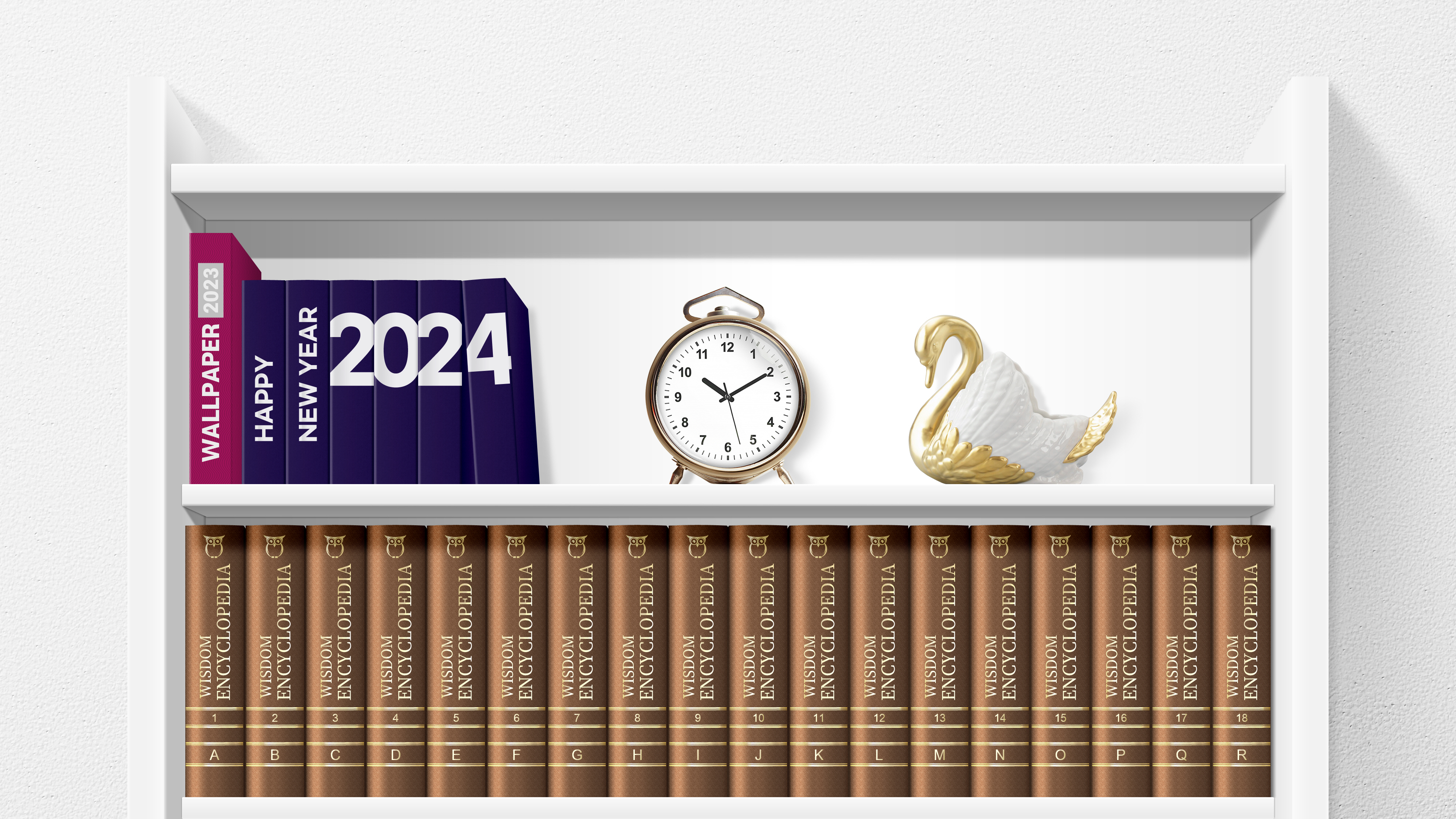 2024 Year New Year Books Clocks 4000x2250
