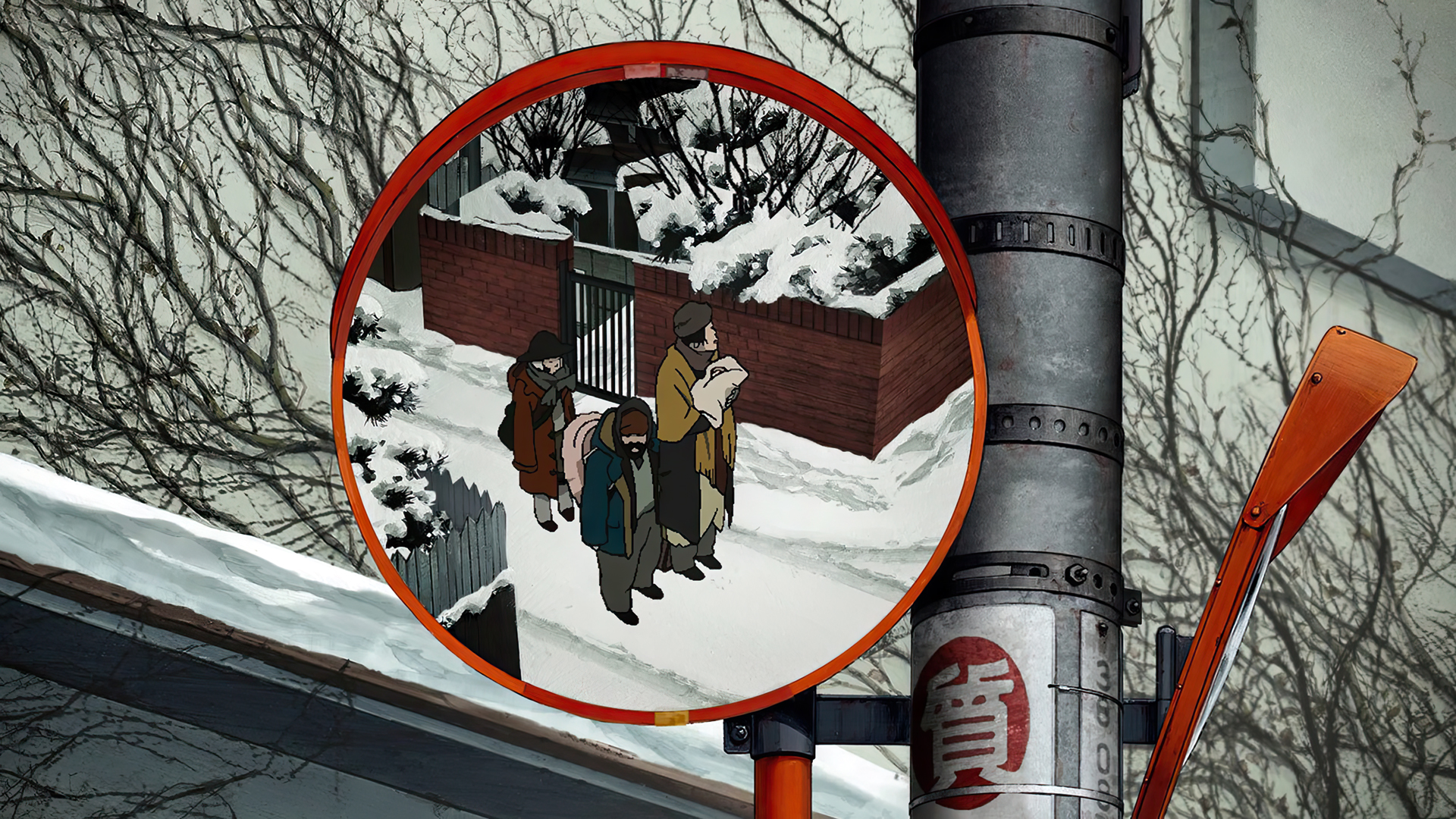 Tokyo Godfathers Animated Movies Anime Animation Film Stills Satoshi Kon Street Snow Convex Mirror B 1920x1080