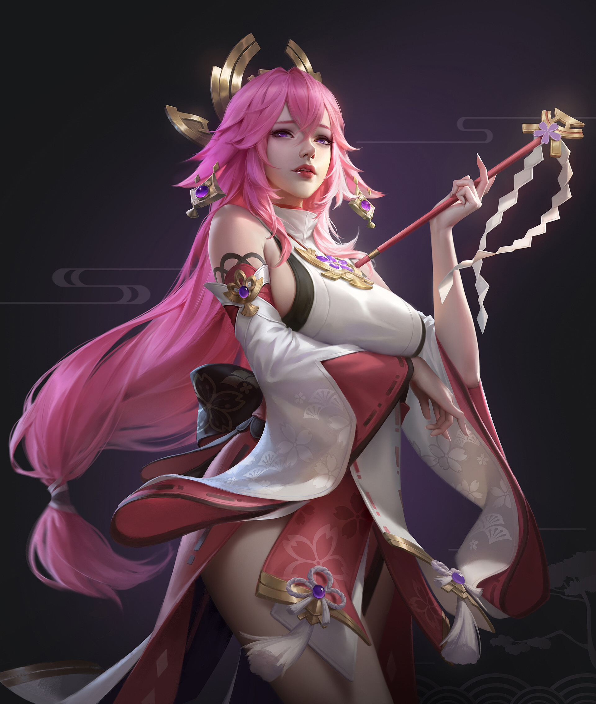 Digital Art Artwork Illustration Fan Art Video Game Art Women Video Game Characters Pink Hair Long H 1920x2266