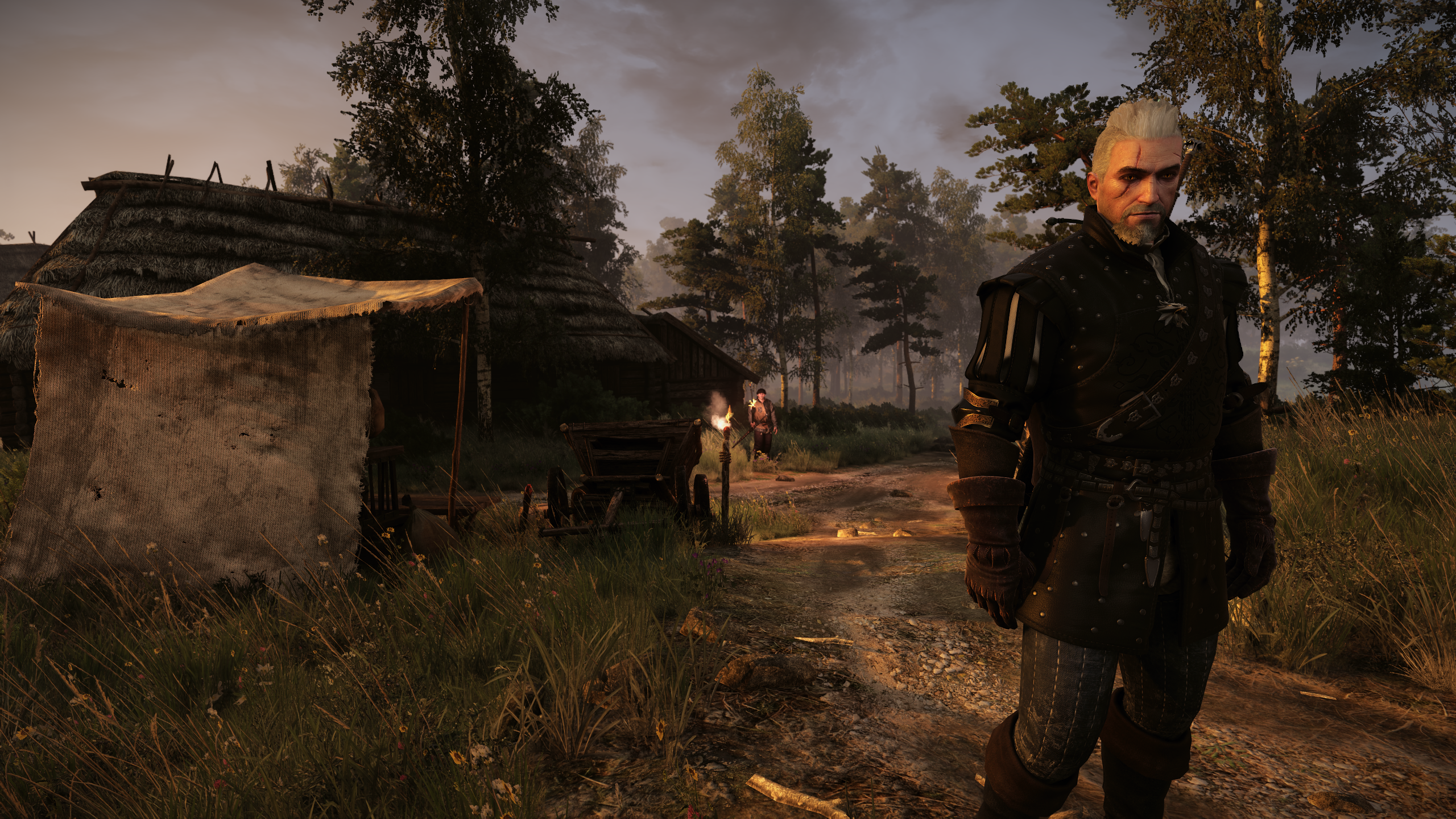 Video Games The Witcher 3 Geralt Of Rivia Beard Video Game Characters CGi Video Game Art Screen Shot 2560x1440