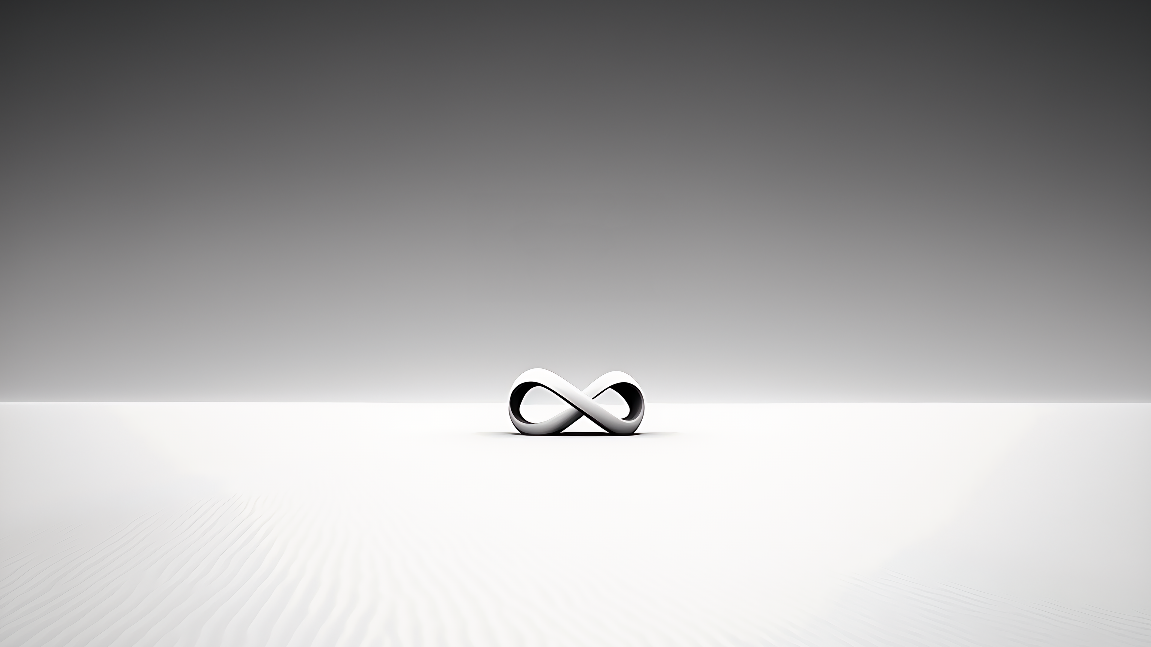 Minimalism Ai Art Simple Background Monochrome Gray Abstract Infinity Symbolism 3840x2160