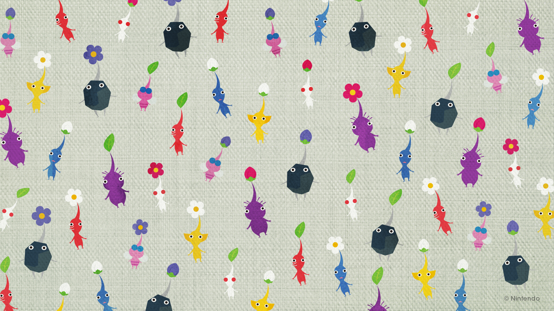 Pikmin Texture Textured Simple Background Video Game Characters 1920x1080