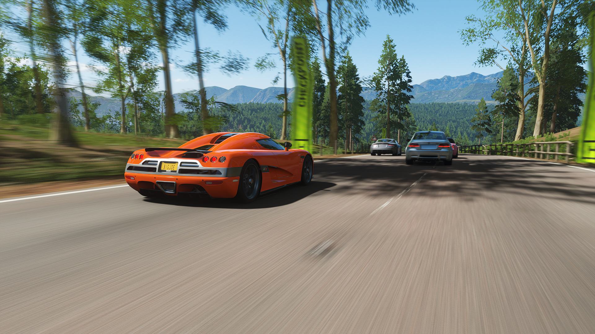 Forza Forza Horizon Forza Horizon 4 Car CGi Koenigsegg CCX Video Games Rear View Trees Mountains Roa 1920x1080