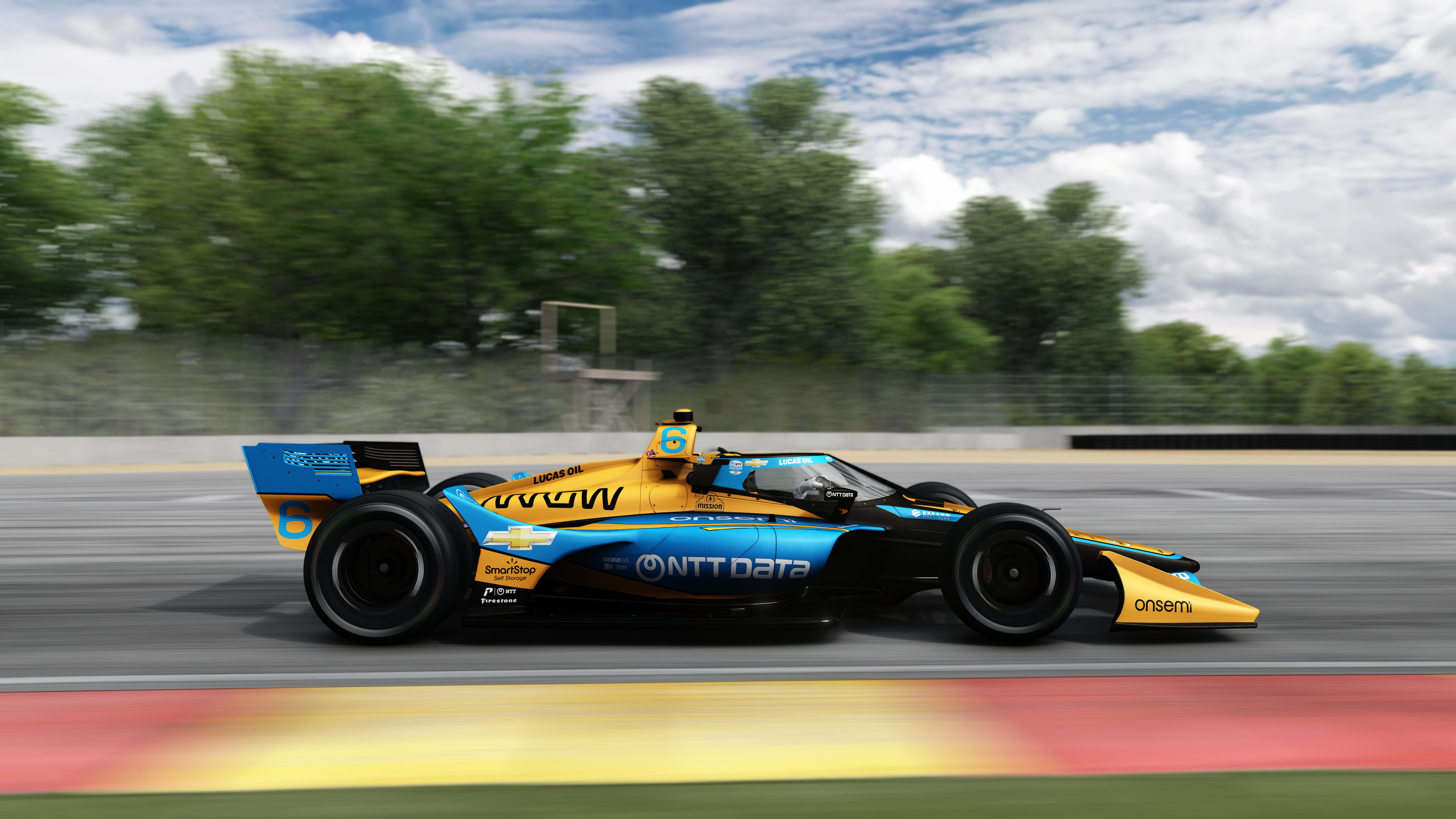 IndyCar Assetto Corsa Side View Video Games Race Cars Car Race Tracks CGi Clouds 5120x2880
