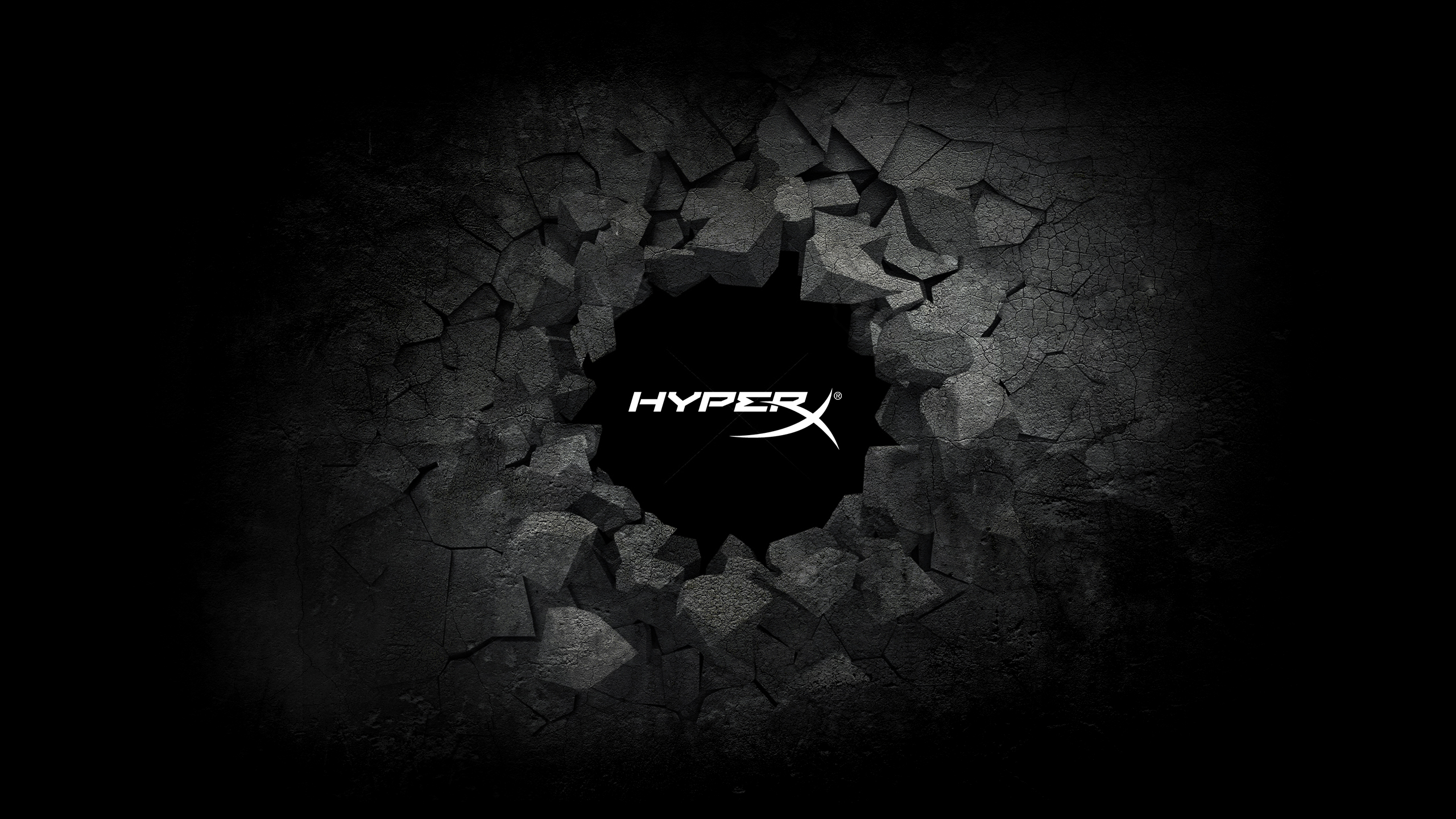 HyperX PC Gaming Logo Simple Background Dark Background Hewlett Packard 2560x1440