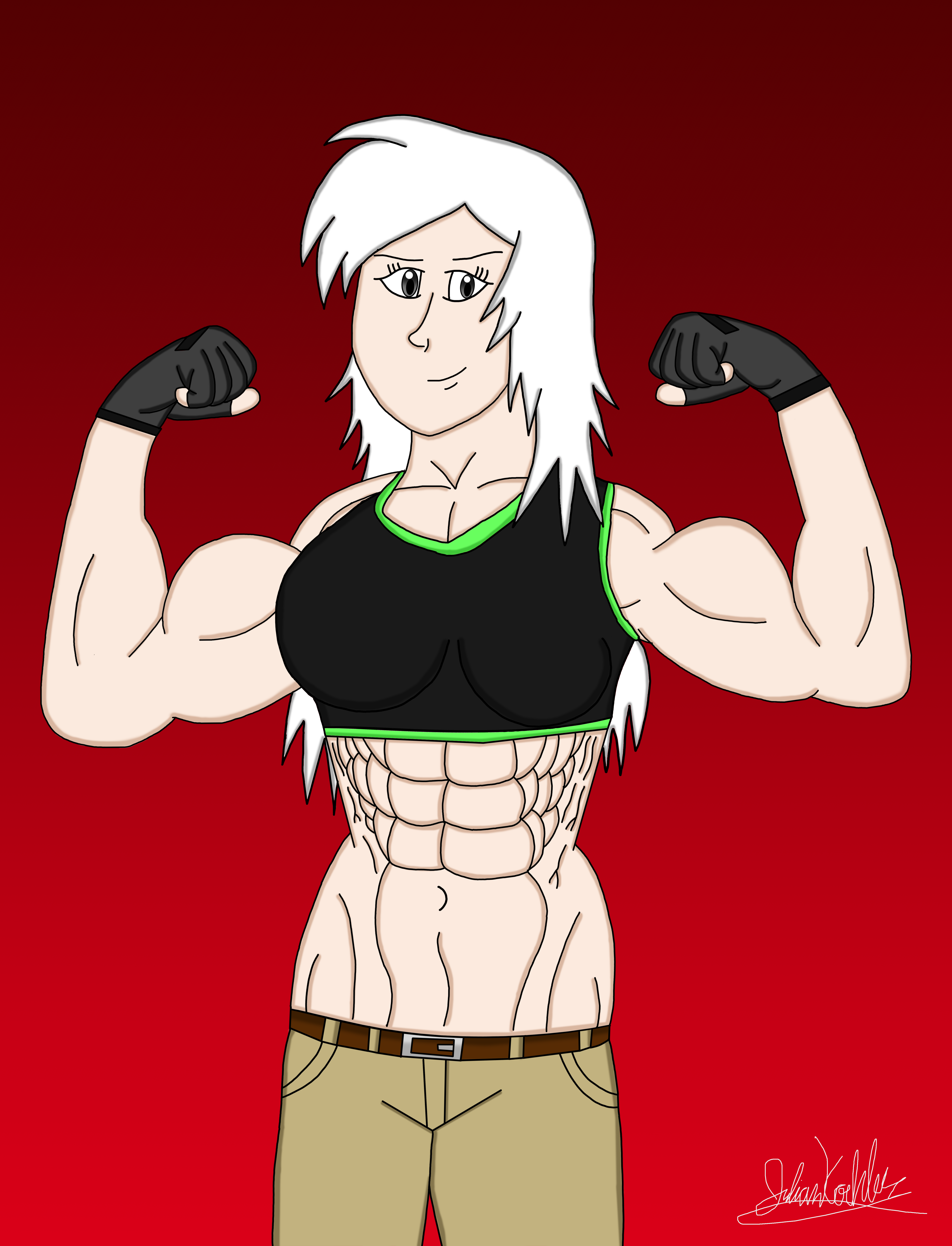 Abs Biceps Muscles Women Anime Girls Buff Woman Sixpackabs Sixpack Flexing Strong Woman Muscle Woman 5520x7225