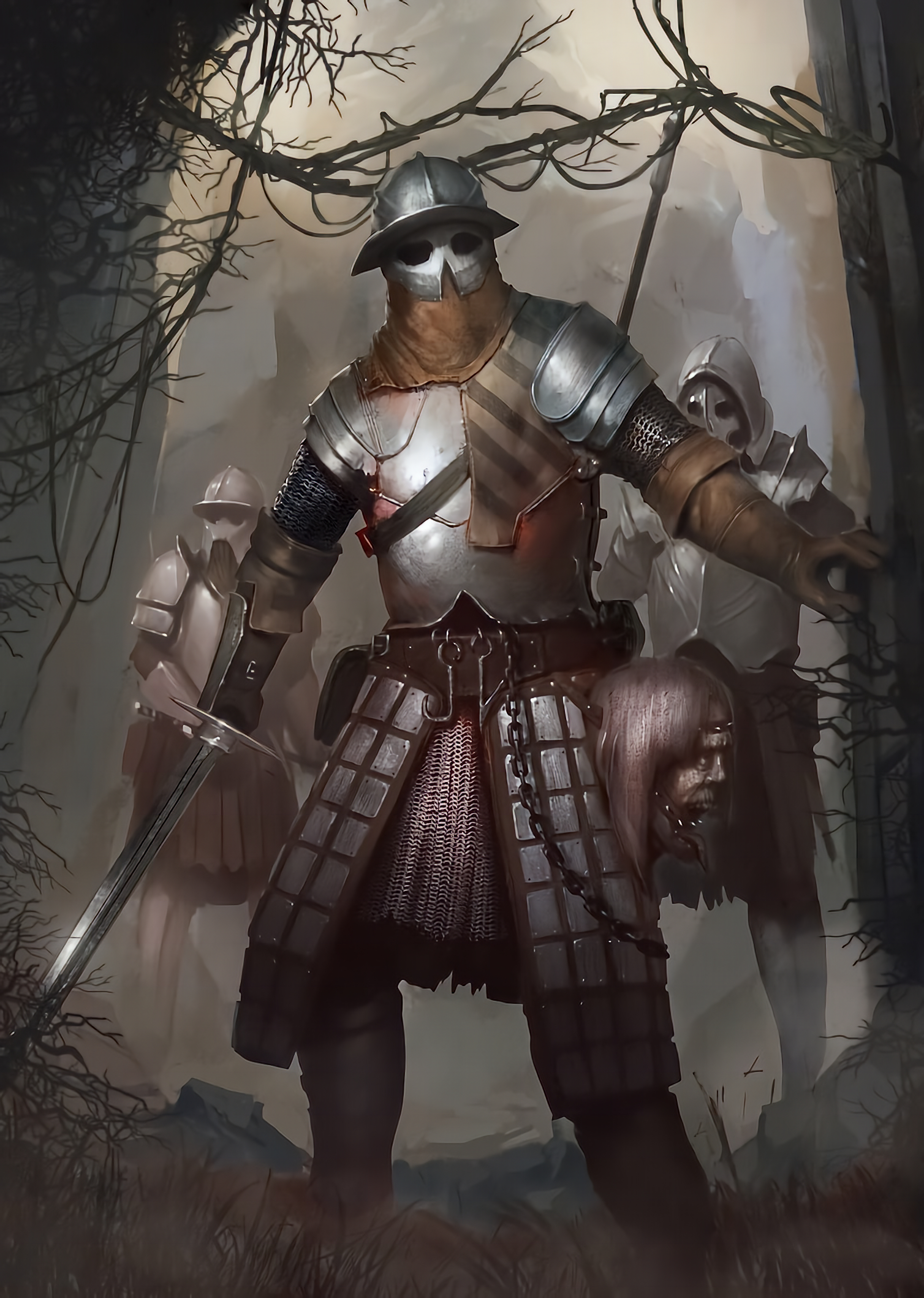 Fantasy Art Knight Warrior Hunters Digital Art Portrait Display 1508x2118