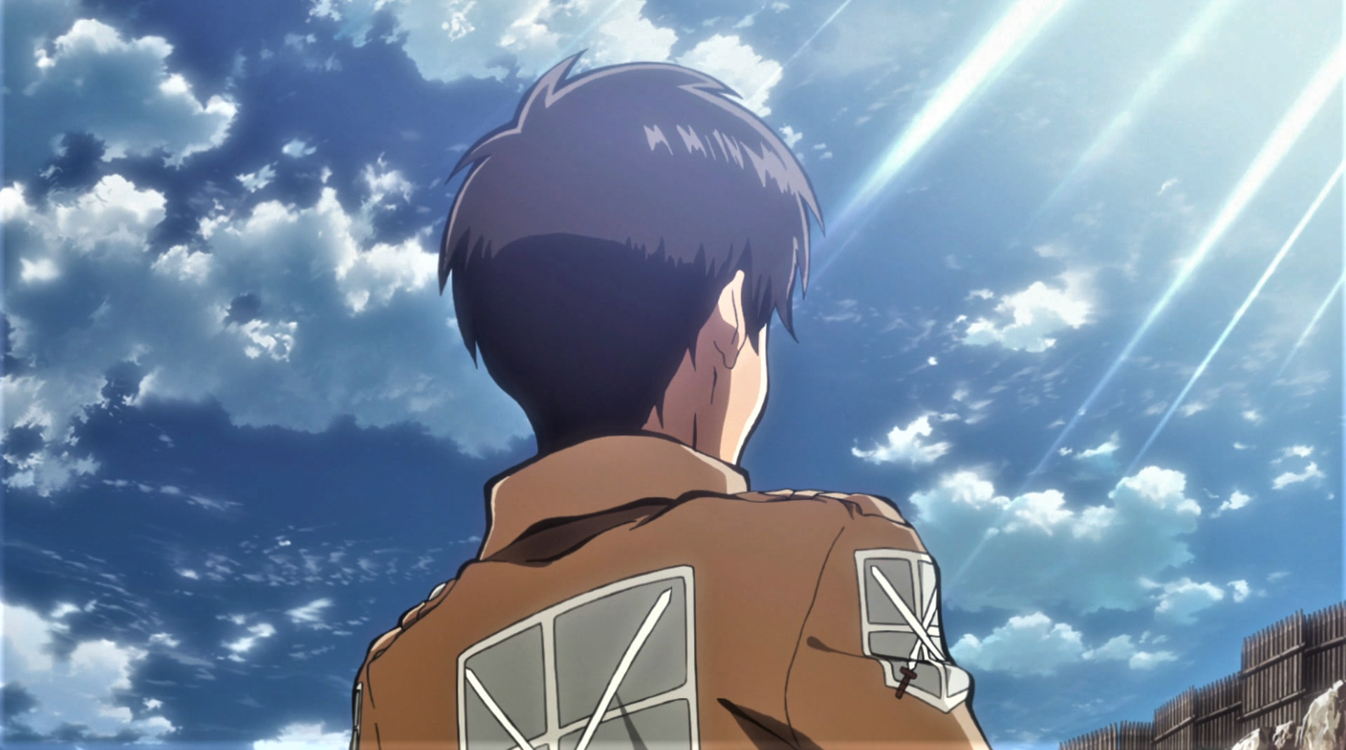 Shingeki No Kyojin Eren Jeager Sword Sunlight Sky Clouds Anime Anime Screenshot Anime Boys Scout Reg 1920x1070
