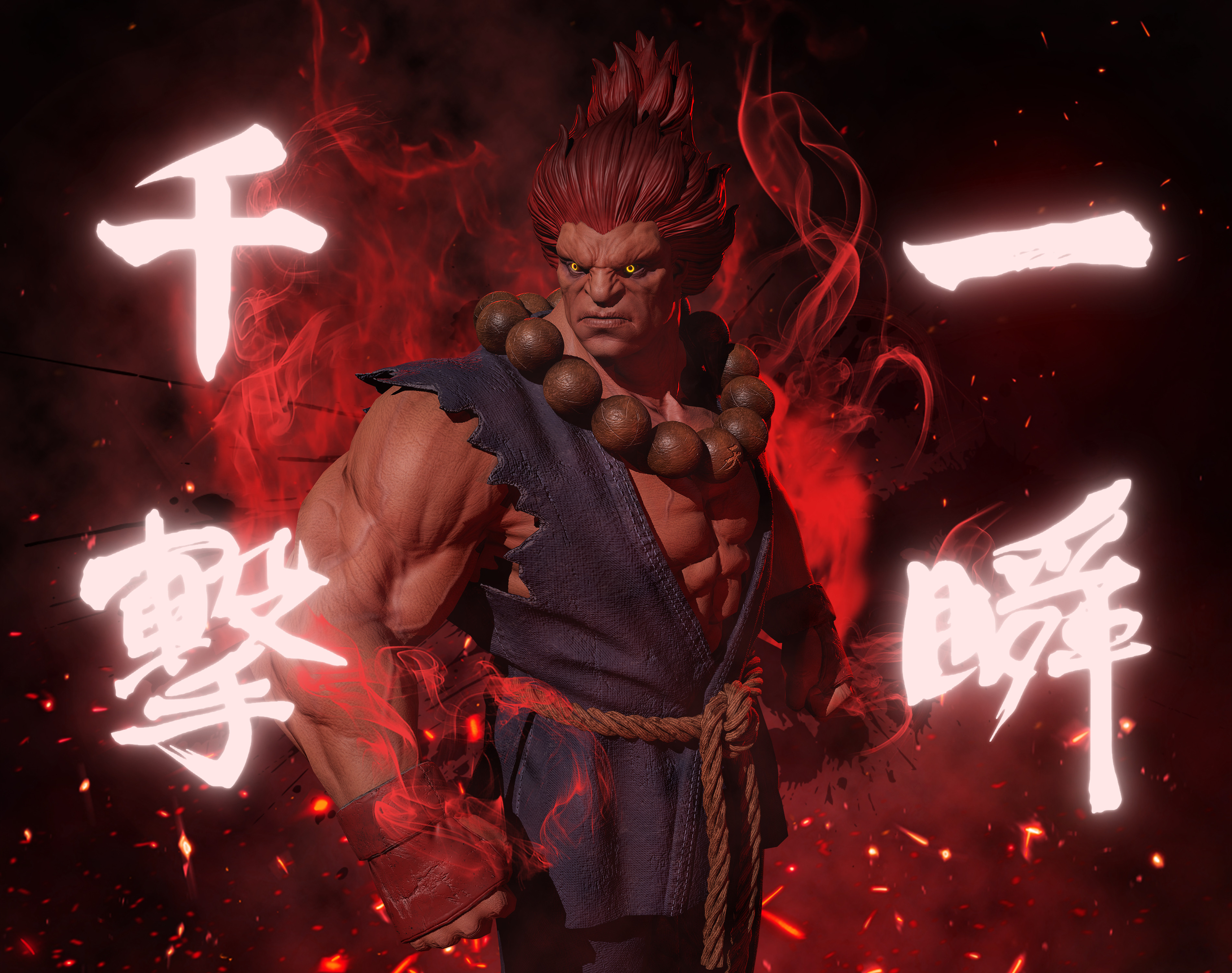 Akuma Street Fighter Video Game Man Video Game Characters Video Game Warriors Fan Art Ivan Lim Japan 3800x3000