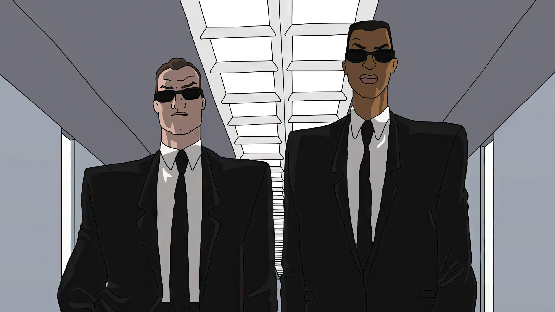 Men In Black Animated Series Cartoon Animation Agent K Agent J Suit And Tie Sunglasses 1920x1080