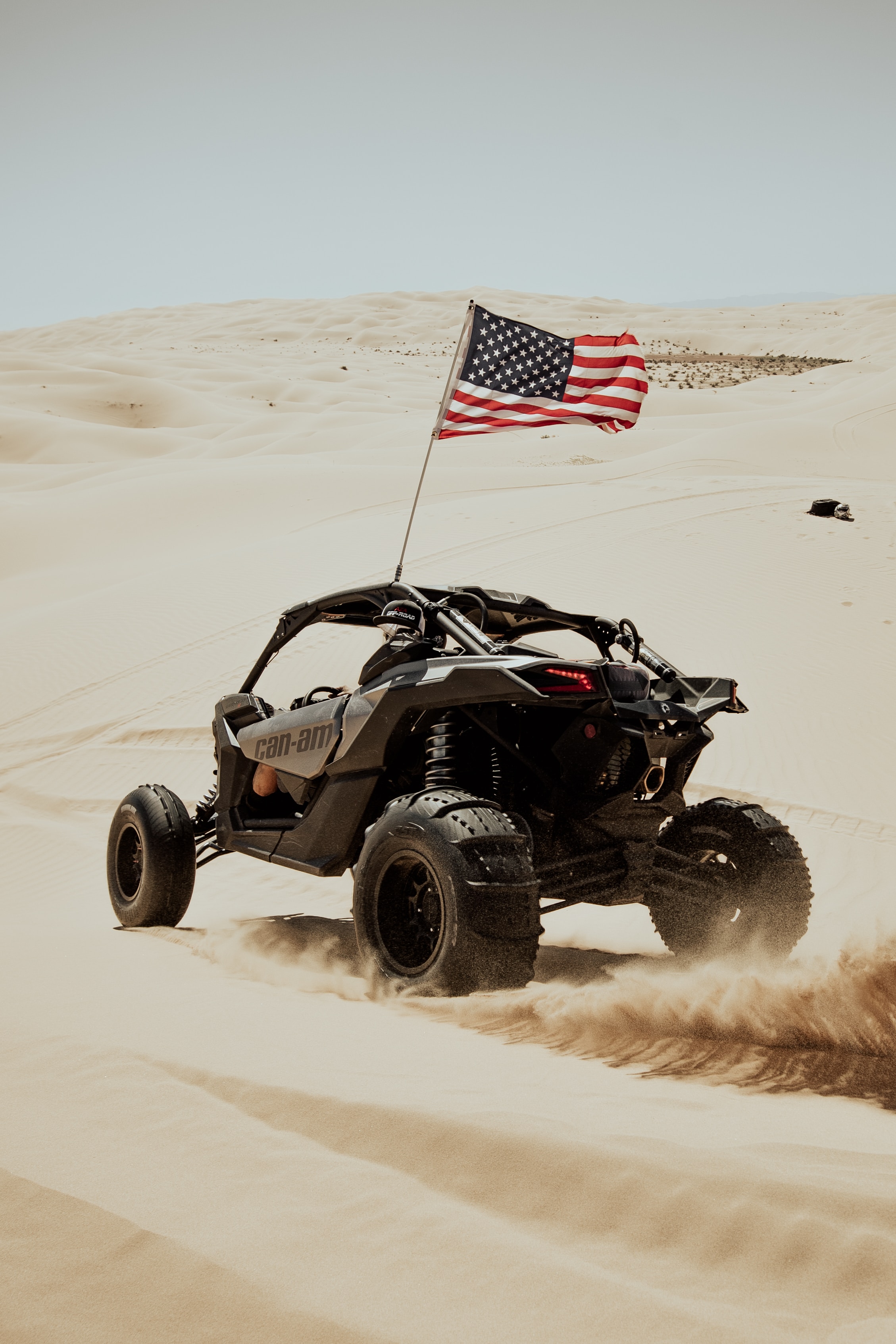 Buggy Vehicle Desert Offroad American Flag Flag Dust Daylight Portrait Display Can Am Sand 2258x3387
