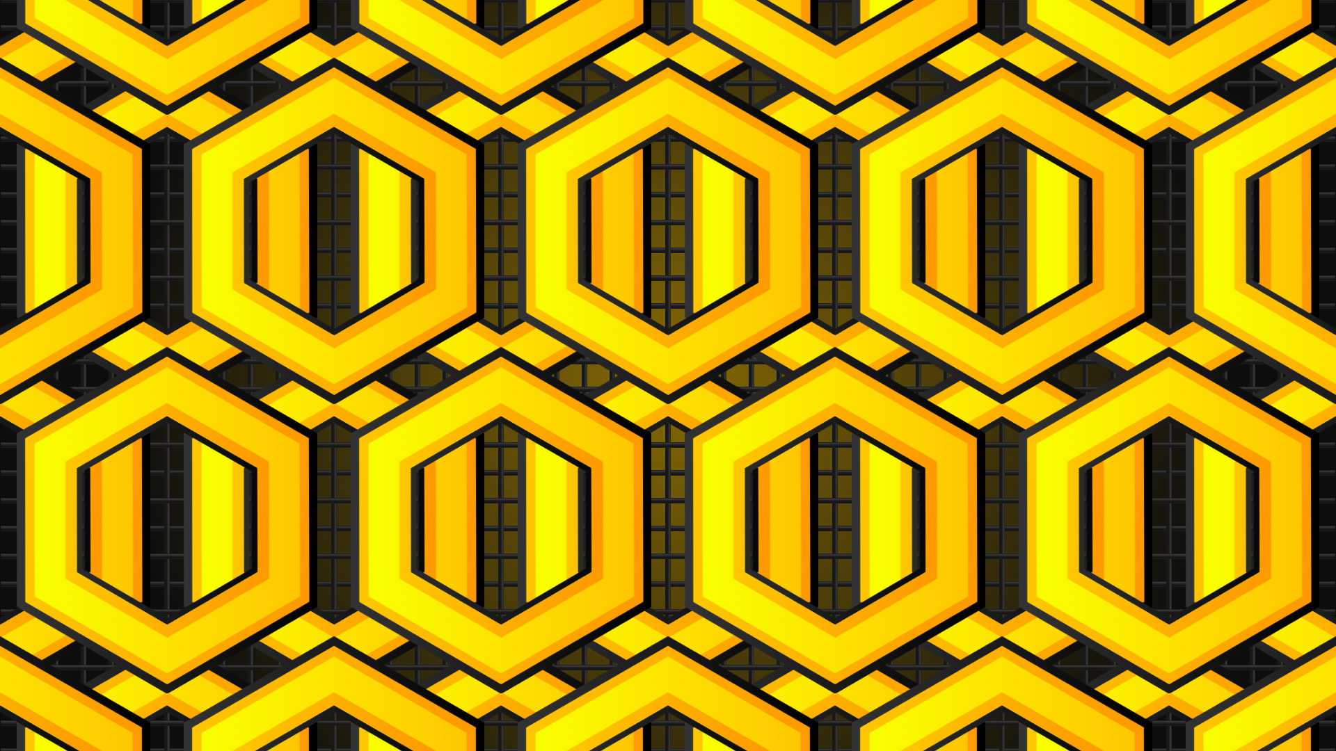 Geometry Geometric Figures Colorful Abstract CGi Digital Art Pattern Artwork Shapes Hexagon 1920x1080