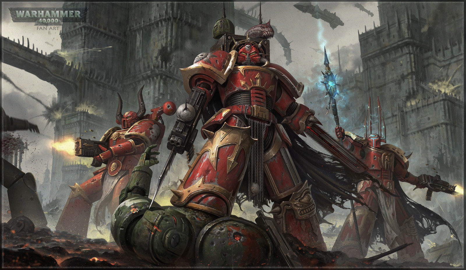 Science Fiction Warhammer 40 000 Warhammer Chaos Marines Video Games Video Game Art Video Game Chara 1600x927