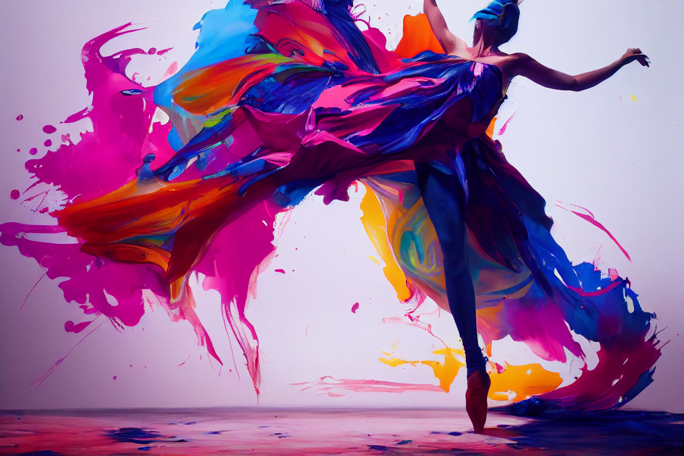 Dancer Paint Splash Artwork Women 2304x1536