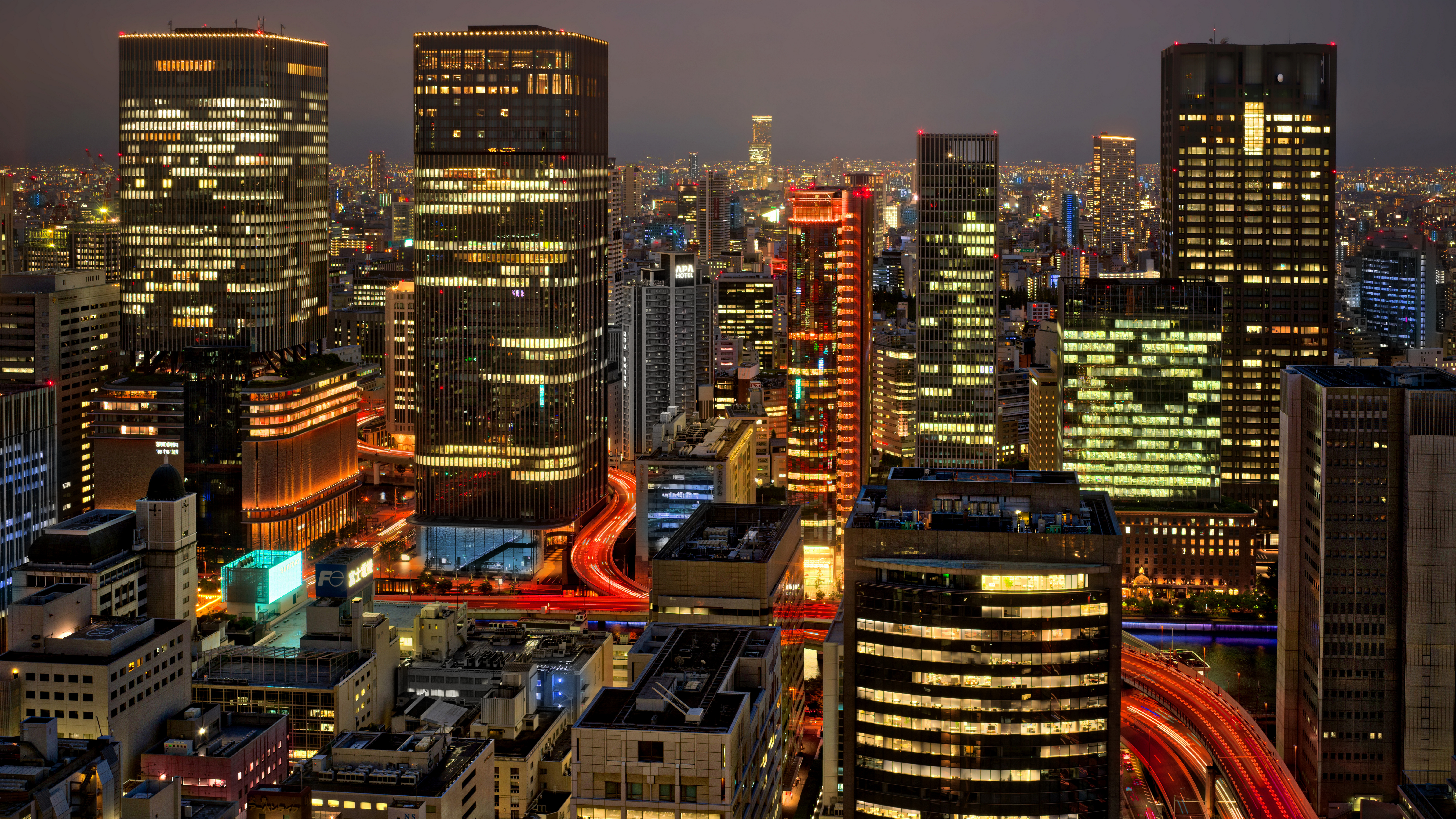 Trey Ratcliff Photography Japan Osaka Building Lights City 7680x4320