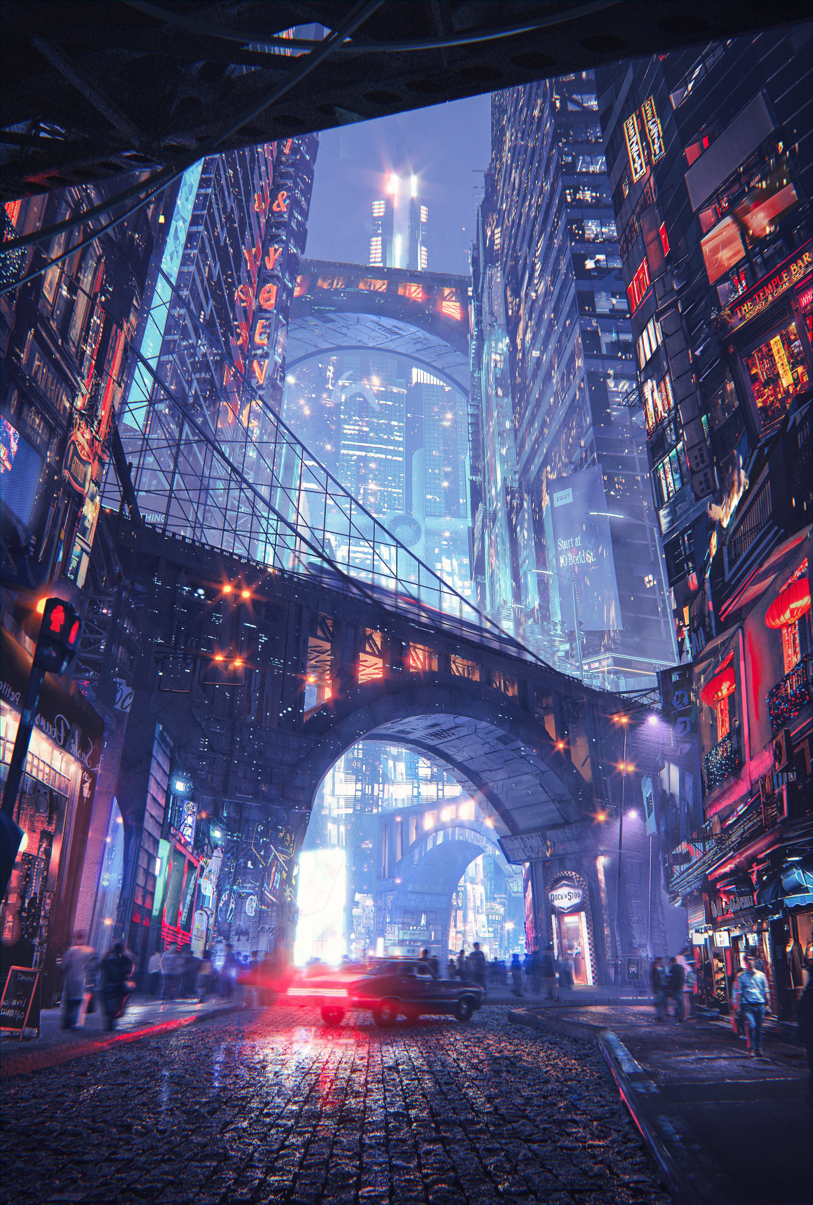 Science Fiction Digital Art Concept Art Futuristic City Fantasy Architecture Idil Dursun Metropolis  2610x3868