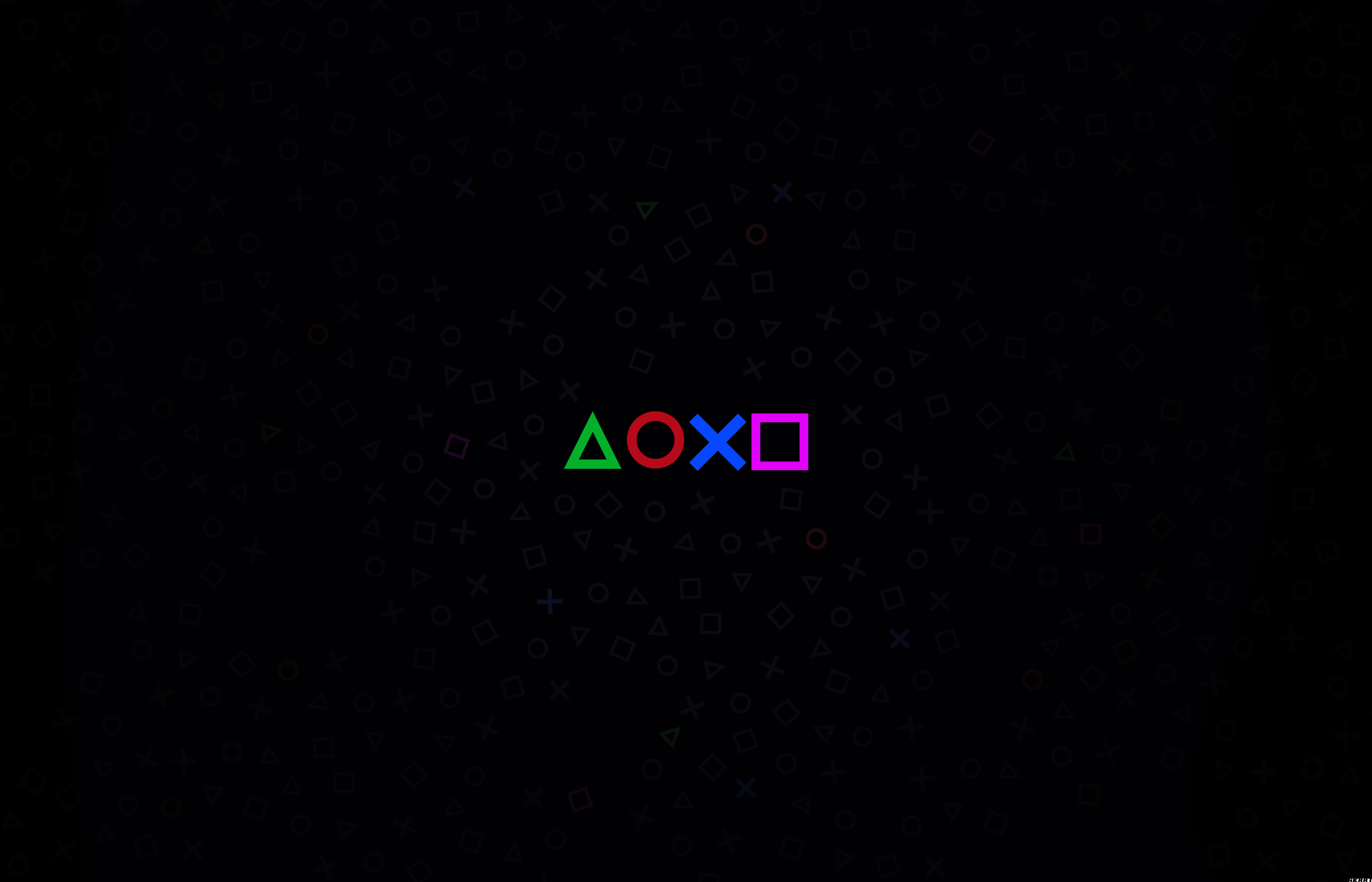 PlayStation Logo Sony Simple Background Digital Art Black Background Minimalism 7000x4500