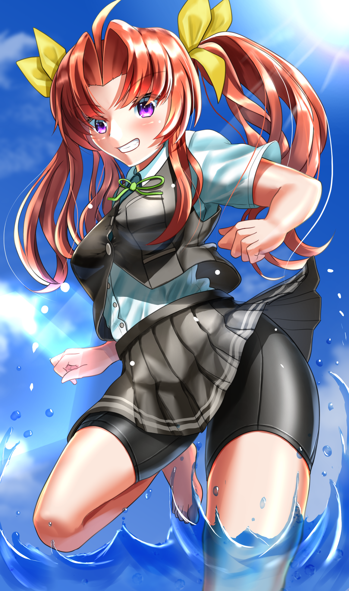 Anime Anime Girls Kantai Collection Kagerou KanColle Twintails Brunette Artwork Digital Art Fan Art 1158x1960