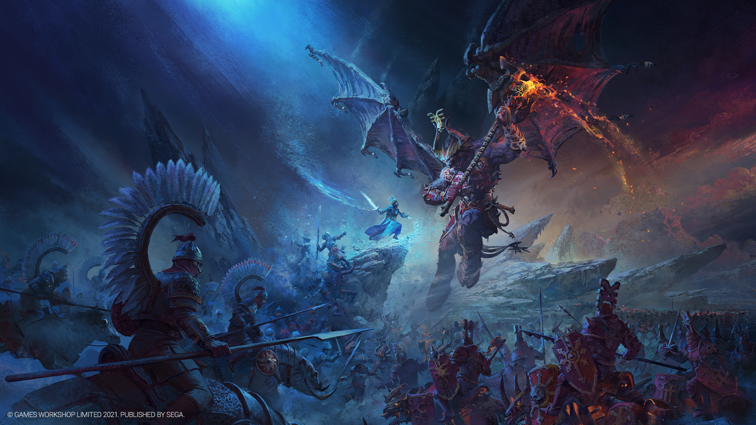 Warhammer Fantasy Total War WARHAMMER Iii War Demon Magic Video Games Digital Art Watermarked Armor  2560x1440