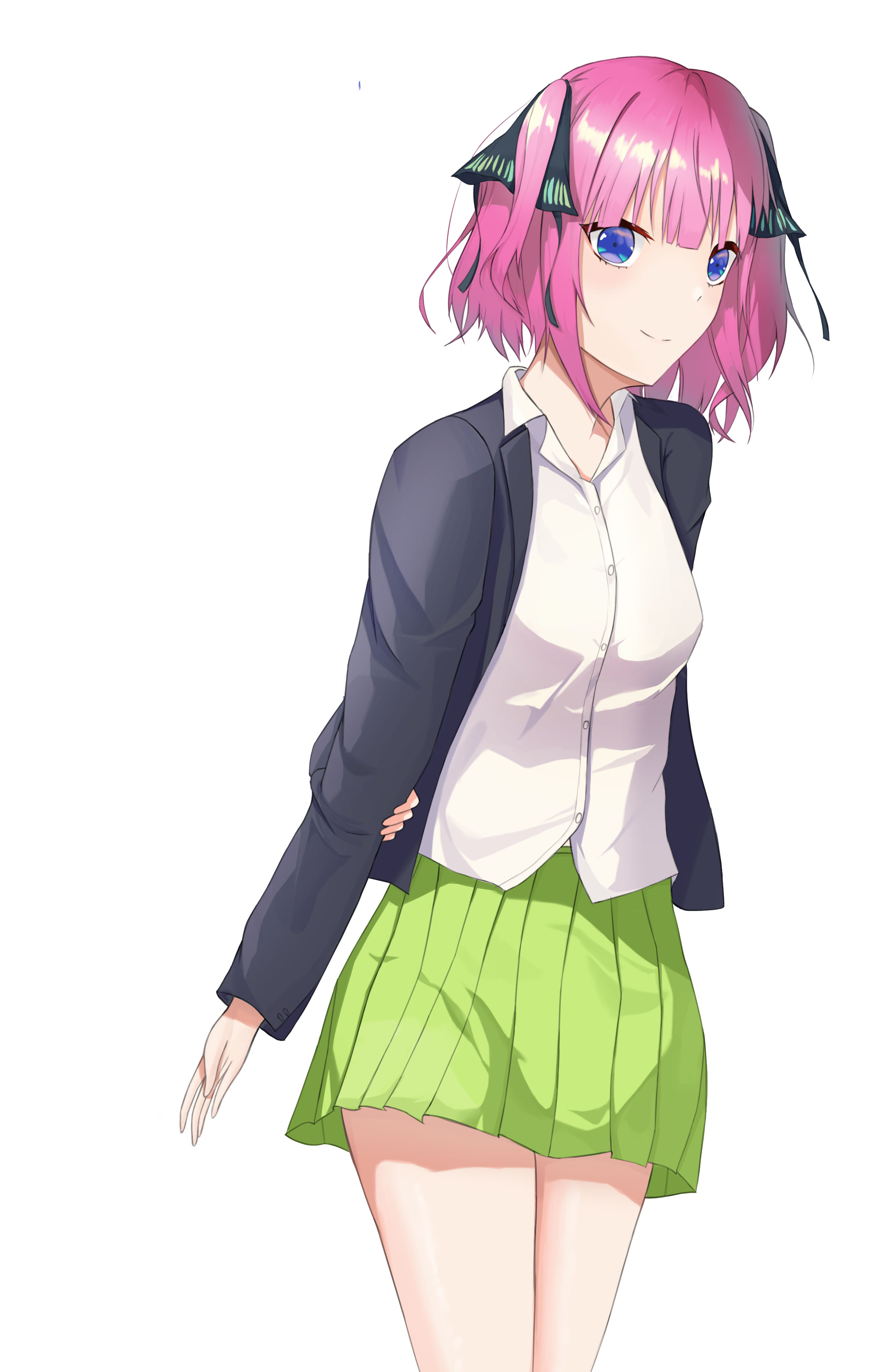 Anime Anime Girls 5 Toubun No Hanayome Nakano Nino Short Hair Pink Hair Solo Artwork Digital Art Fan 2562x4000