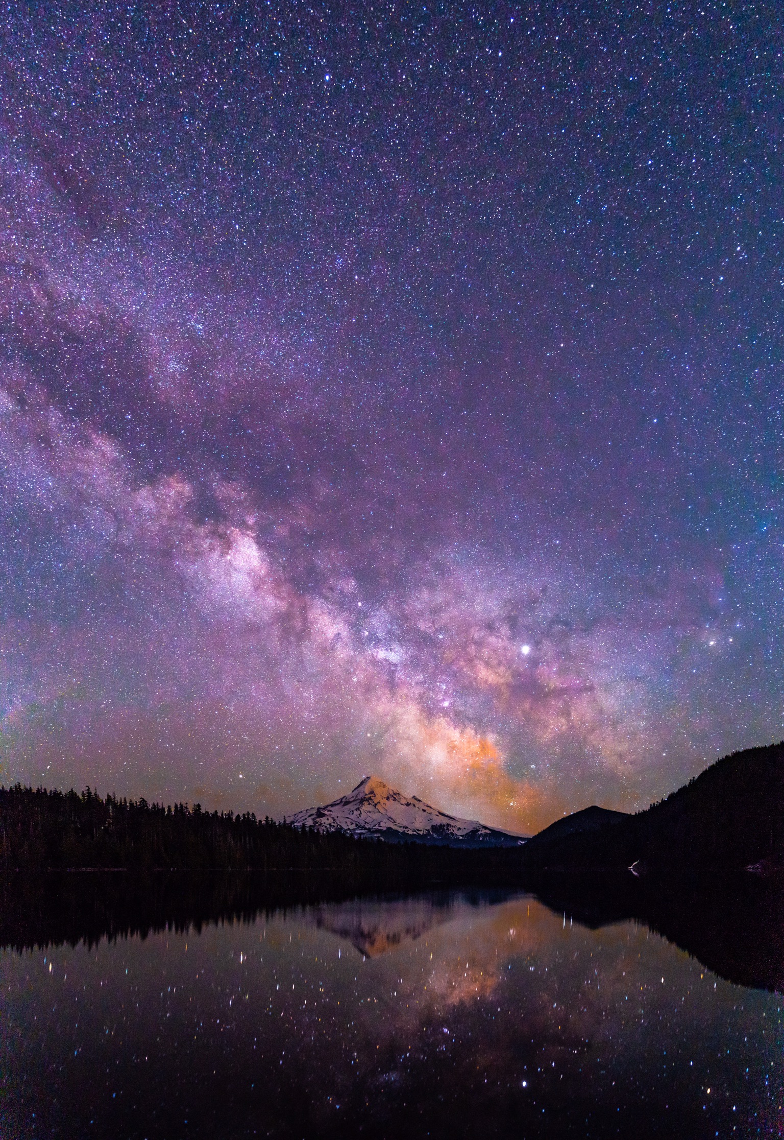Nature Photography Landscape Sky Space Portrait Display Stars Night Water Reflection Snowy Mountain  1536x2232