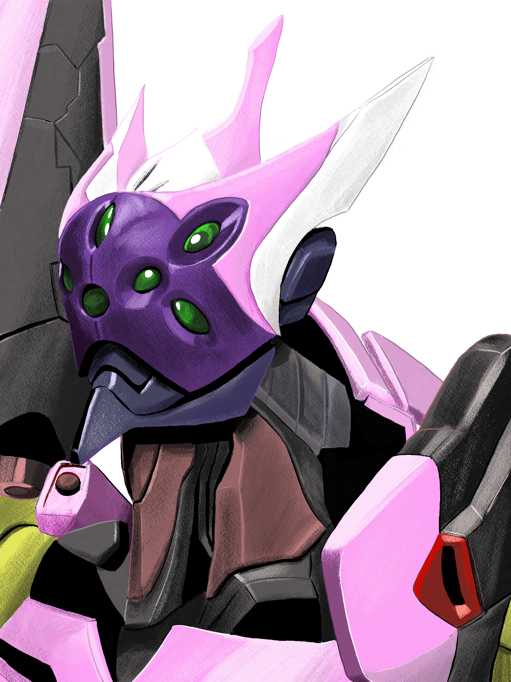 EVA Unit 08 Neon Genesis Evangelion Super Robot Taisen Mechs Anime Artwork Digital Fan Art 2048x2732