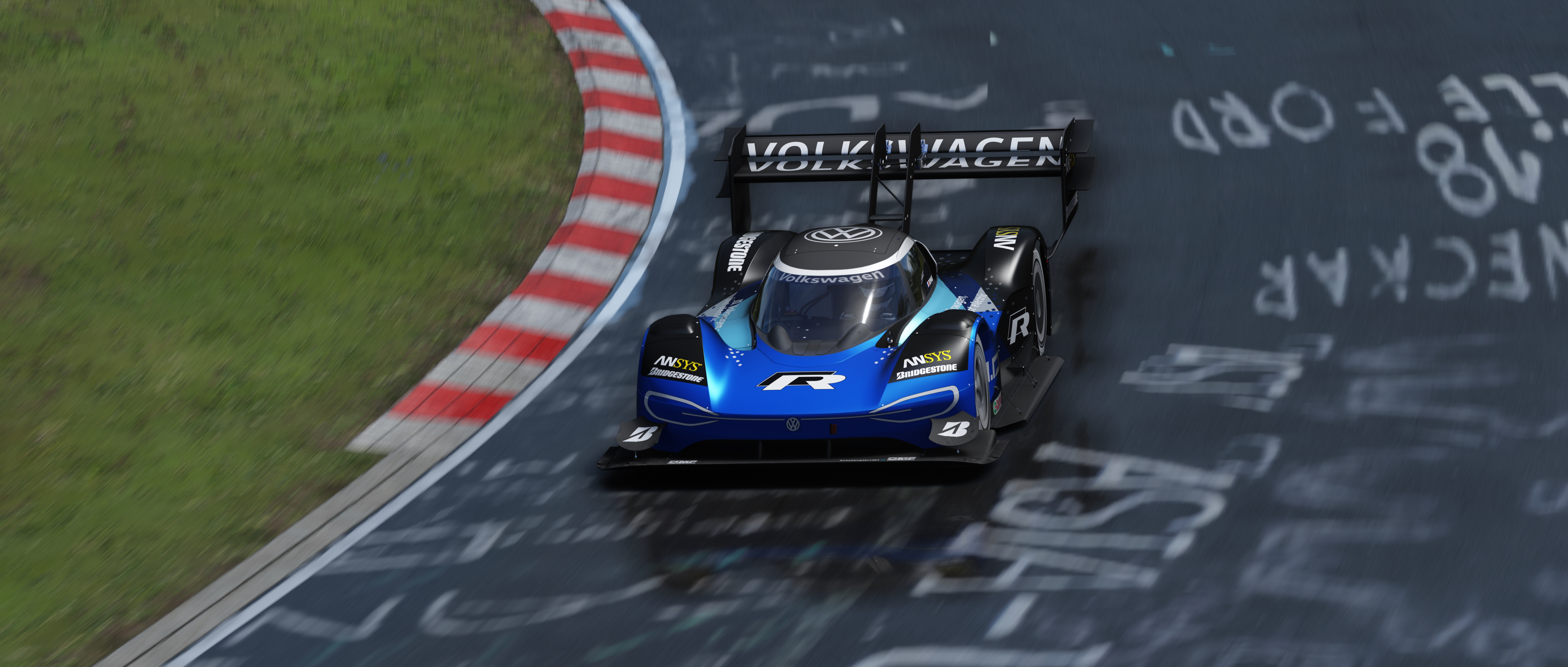 Volkswagen Volkswagen ID R Nurburgring Assetto Corsa Sunny After Rain Race Cars PC Gaming German Car 7680x3269