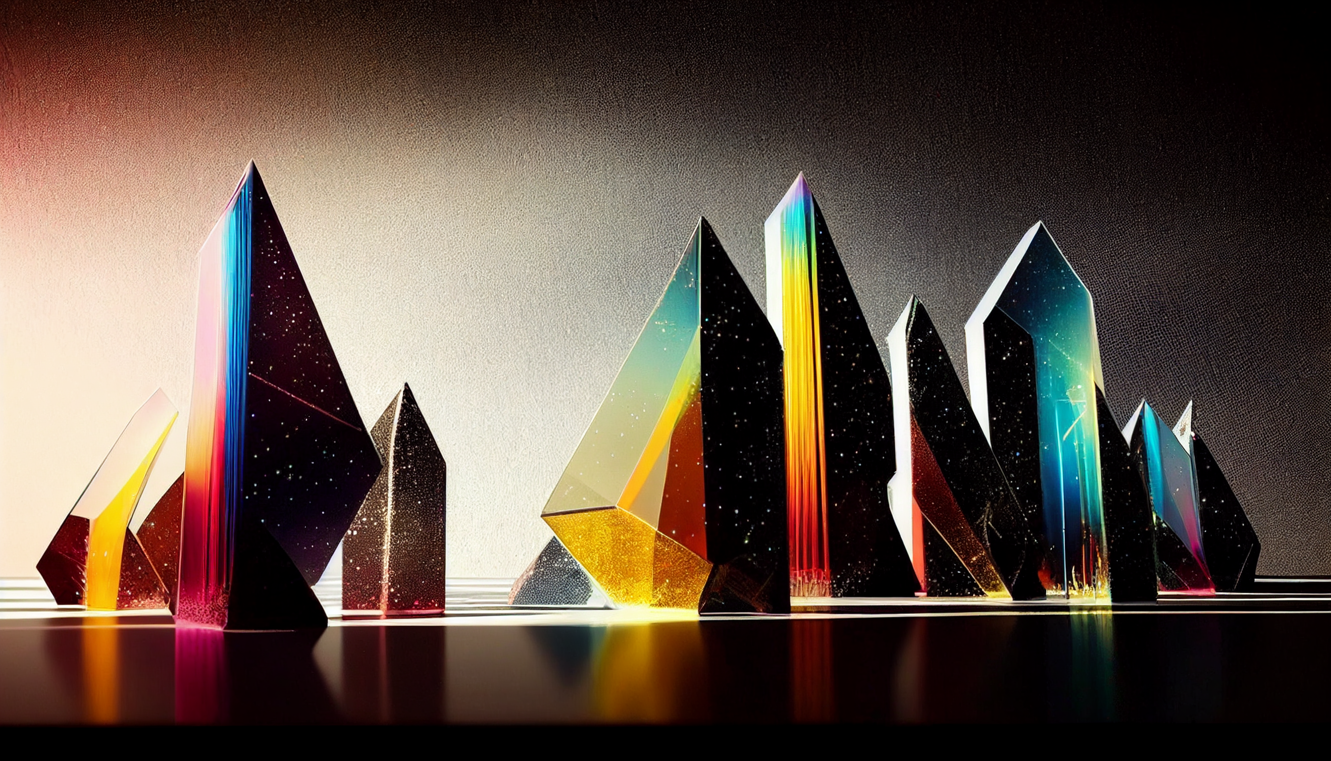 Ai Art Prism Refraction Colorful Midjourney 3D Abstract Abstract Spectrum Trippy Minimalism Stars Ge 2688x1536