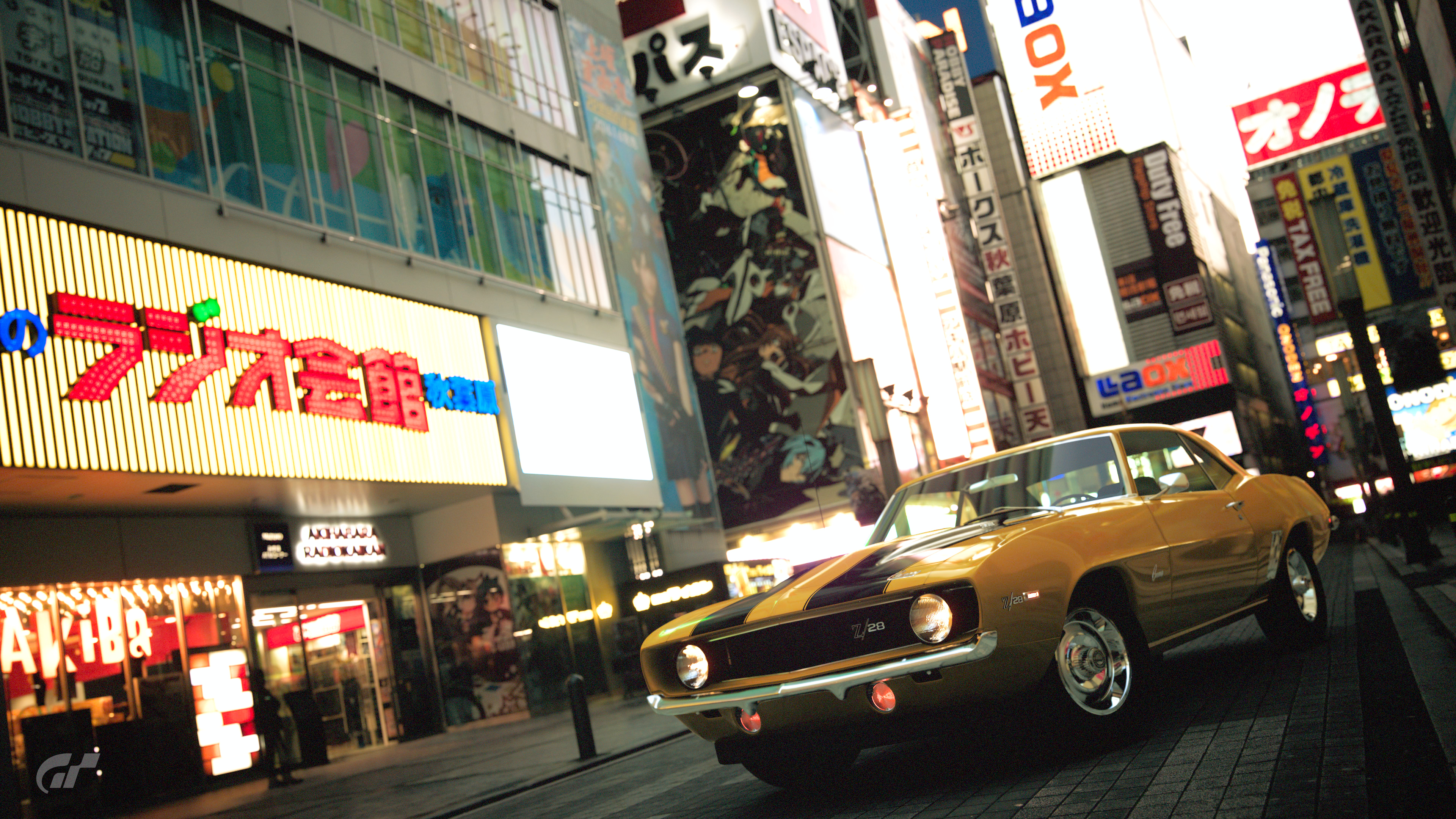 Car Vehicle Night City Lights Tokyo Neon Video Games Chevrolet Camaro Japan Street Gran Turismo 7 Fr 3840x2160