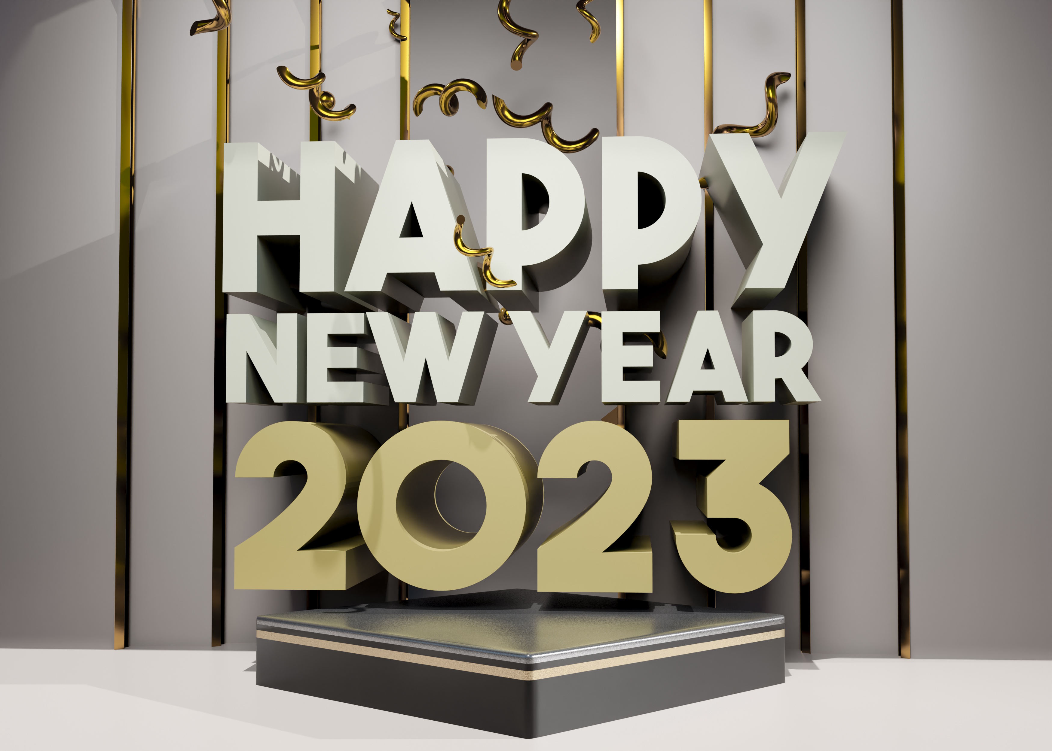 New Year Holiday 2023 Year Typography 3500x2500
