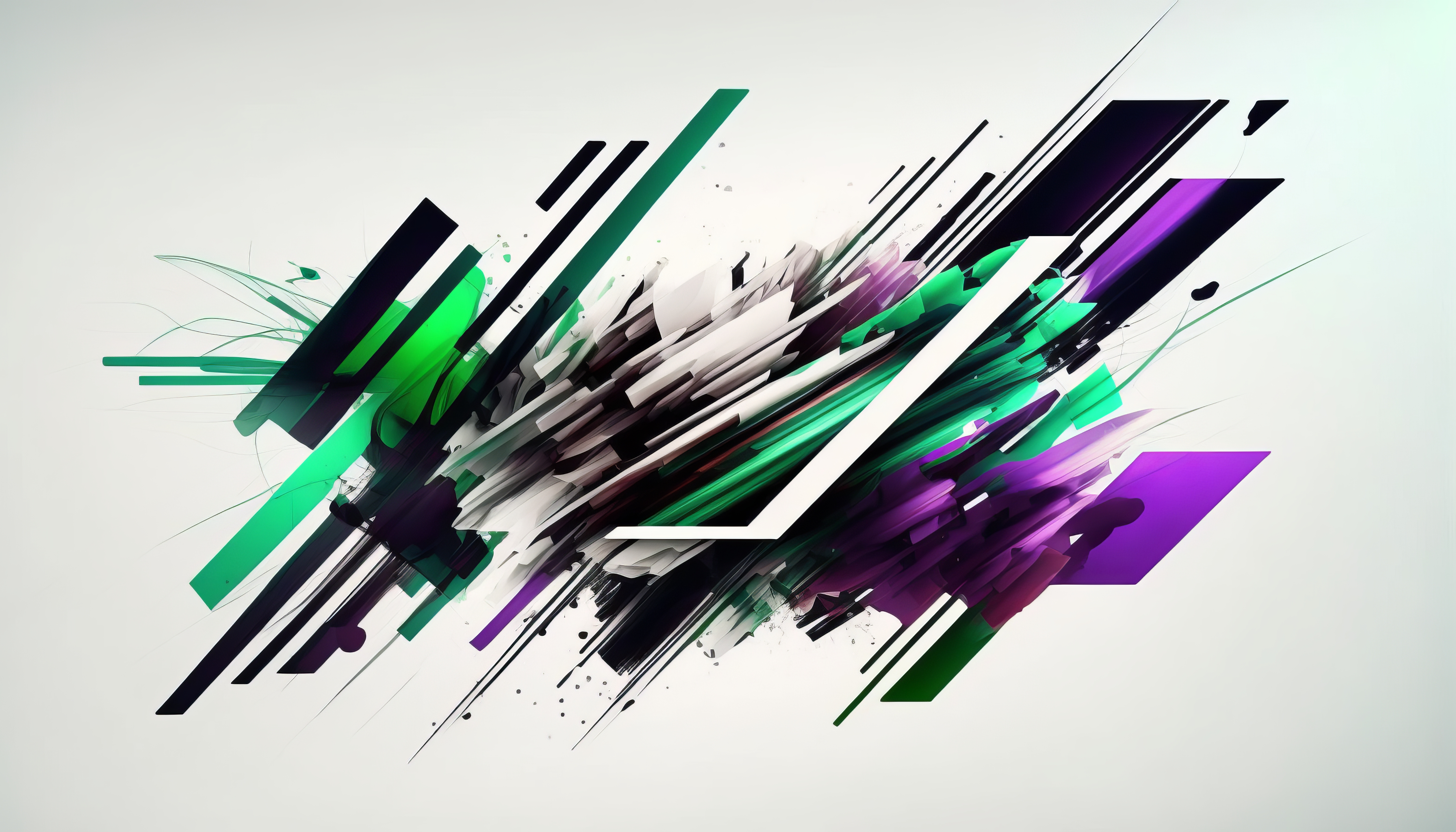 Ai Art Abstract Green Purple Simple Background Minimalism Colorful 4579x2616