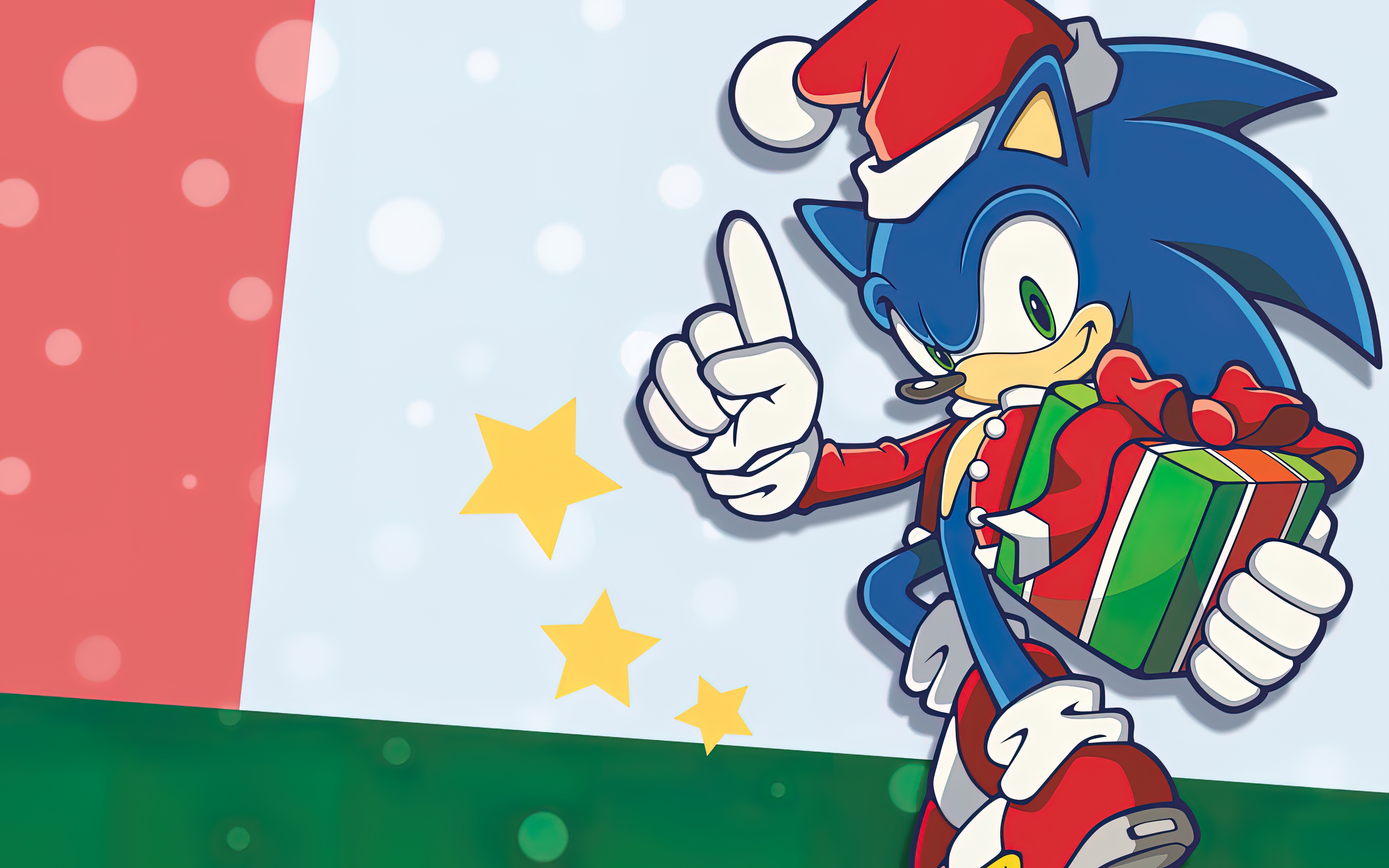 Sonic Sonic The Hedgehog Holiday Christmas Santa Hats Presents Christmas Clothes Christmas Dress Sim 3840x2400