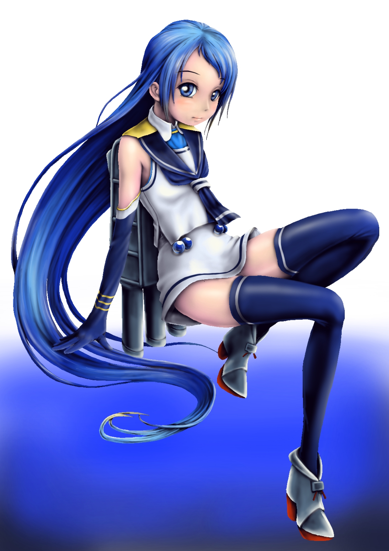 Anime Anime Girls Kantai Collection Samidare KanColle Long Hair Blue Hair Artwork Digital Art Fan Ar 1240x1754