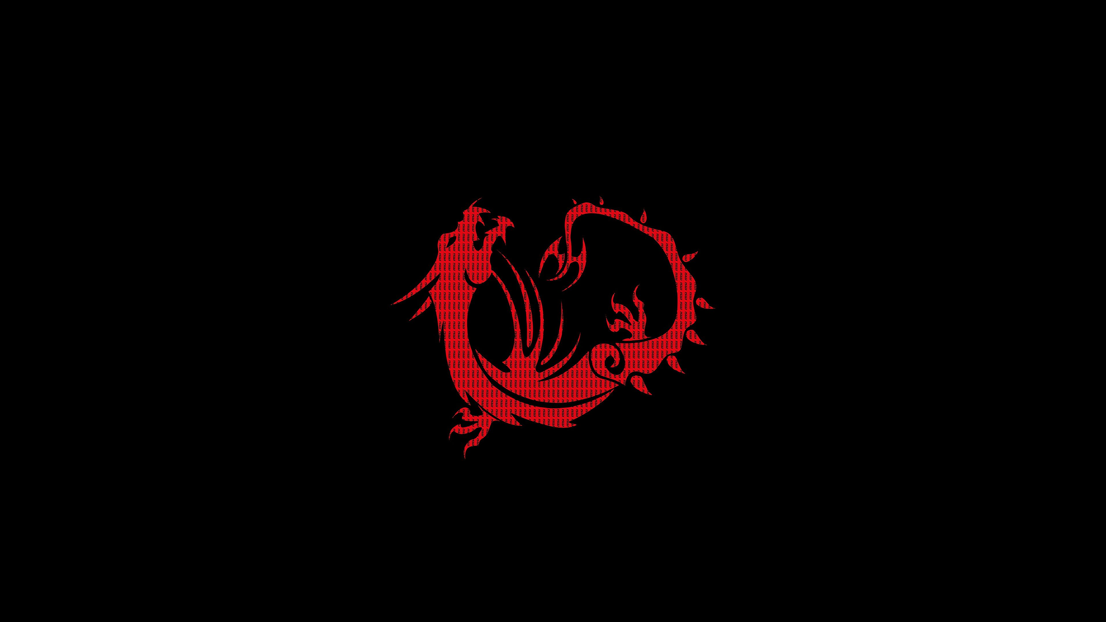 Red Minimalist Black Dragon 3840x2160