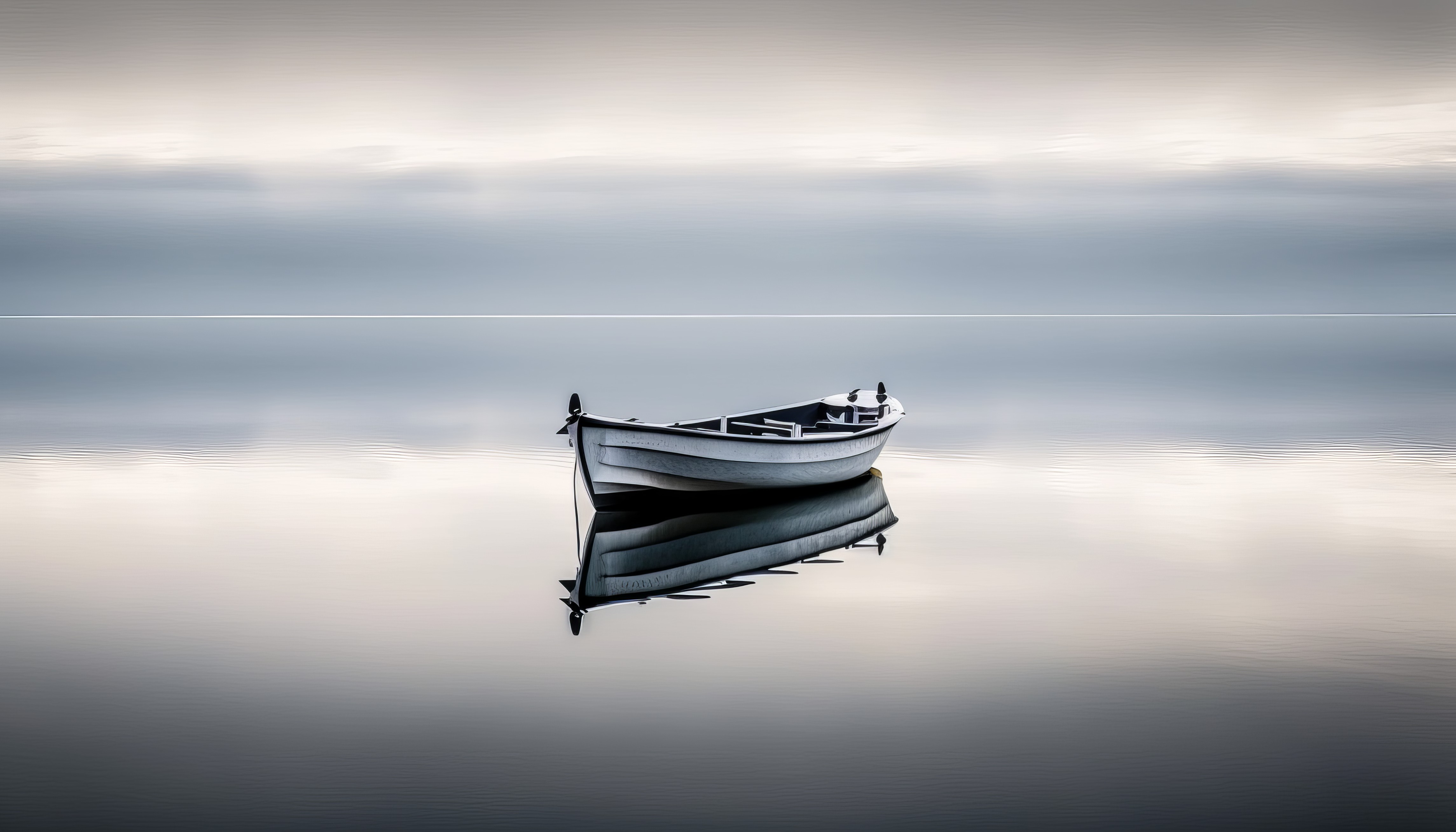 Ai Art Lake Boat Calm Water Reflection 4579x2616