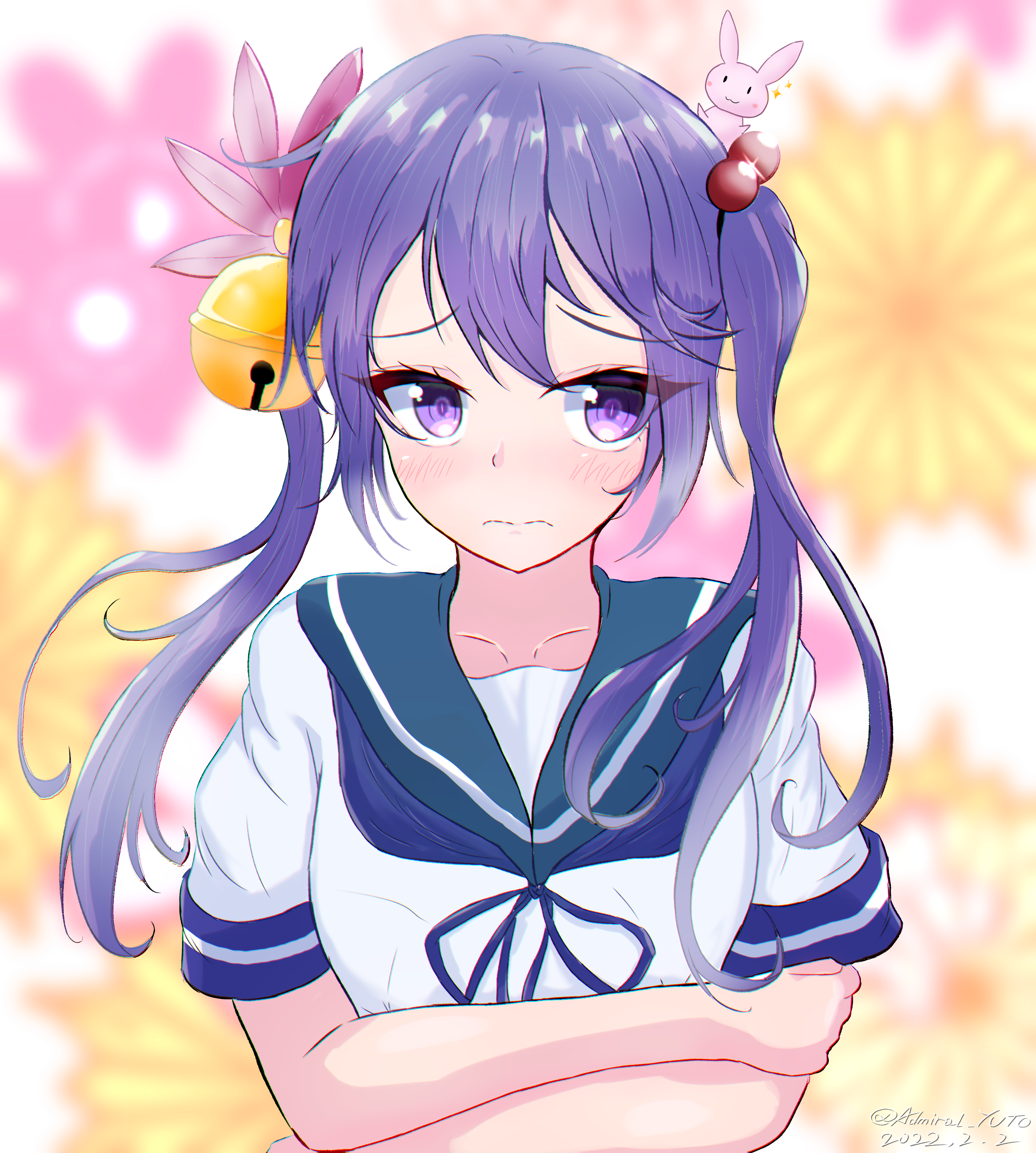 Akebono KanColle Kantai Collection Long Sleeves Purple Hair Anime Anime Girls Fan Art Digital Art Ar 2600x2893