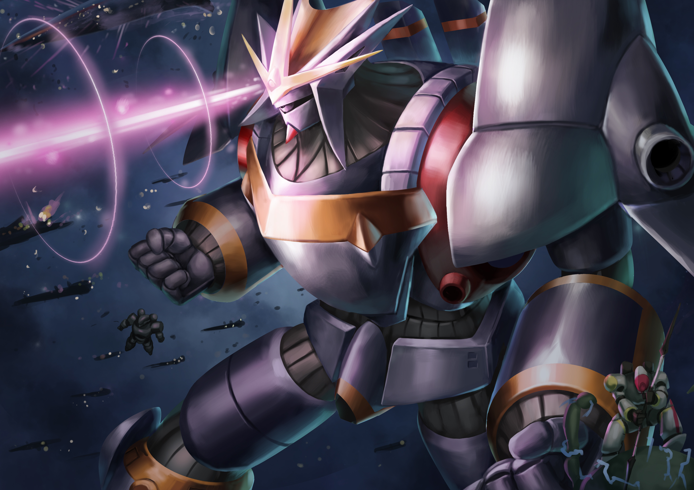 Aim For The Top Gunbuster Anime Mechs Super Robot Taisen Artwork Digital Art Fan Art 2631x1860