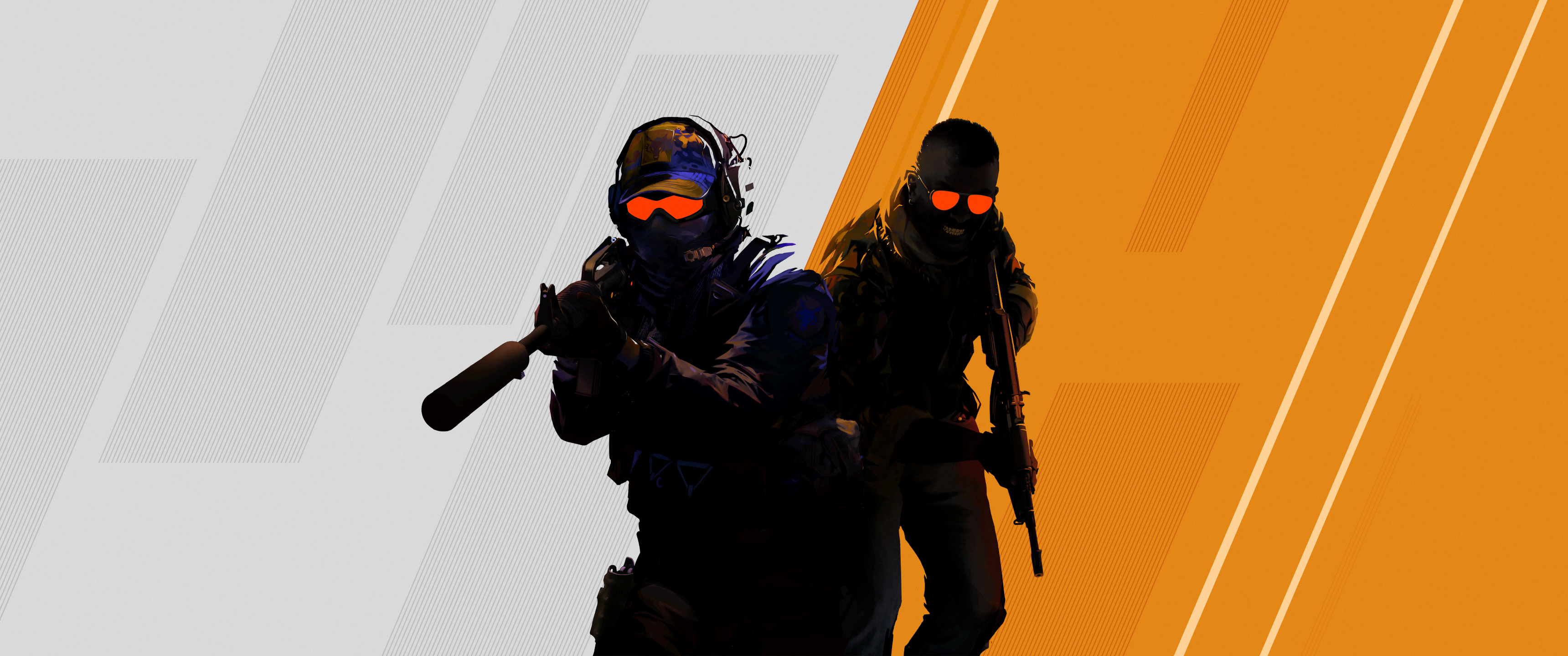 Counter Strike 2 Valve Weapon Men Ultrawide Video Games Video Game Art Gun Hat Uniform Simple Backgr 3440x1440