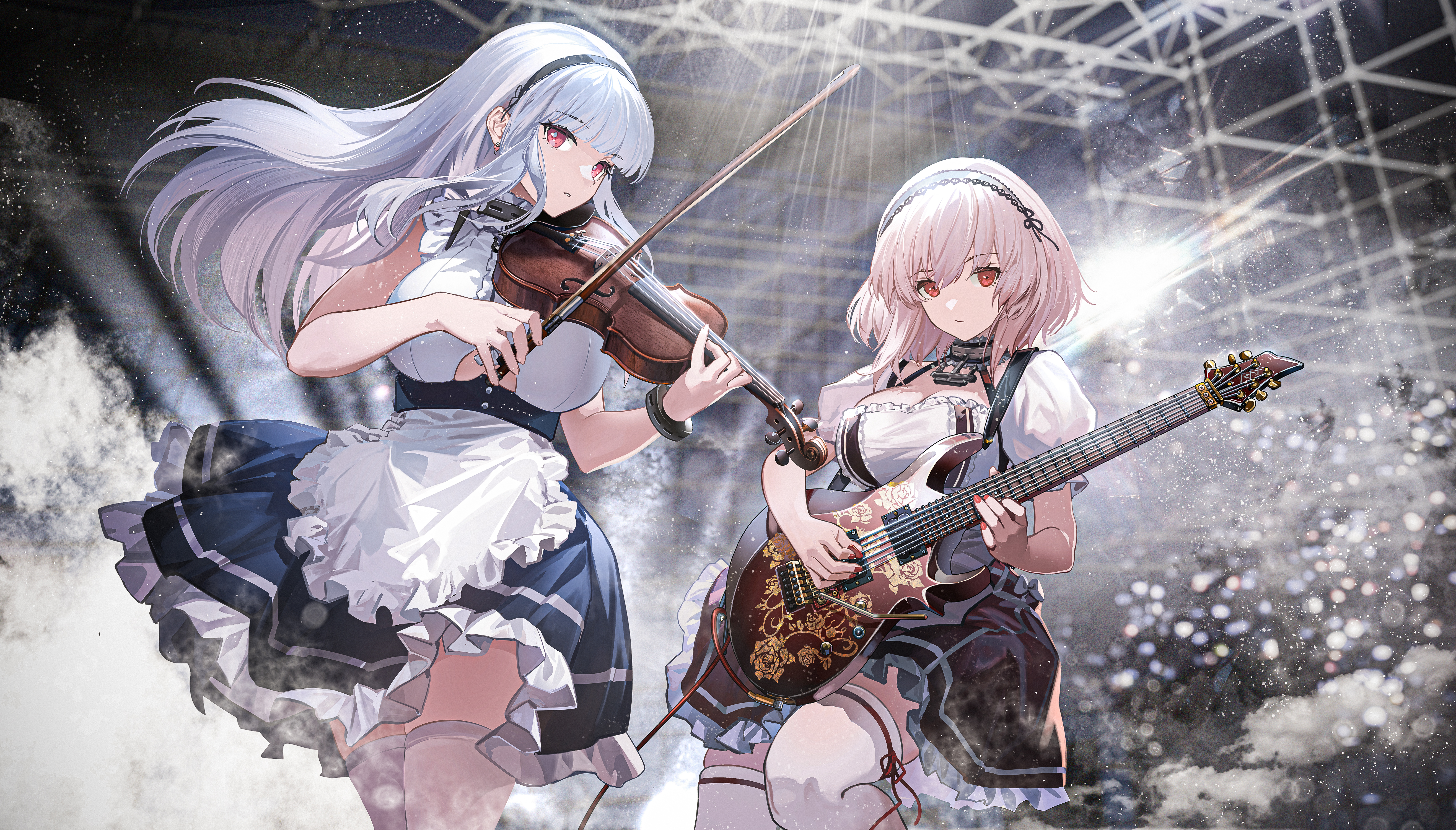 Azur Lane Dido Azur Lane Sirius Azur Lane Anime Girls Guitar Violin Musical Instrument Maid Outfit R 5262x3000