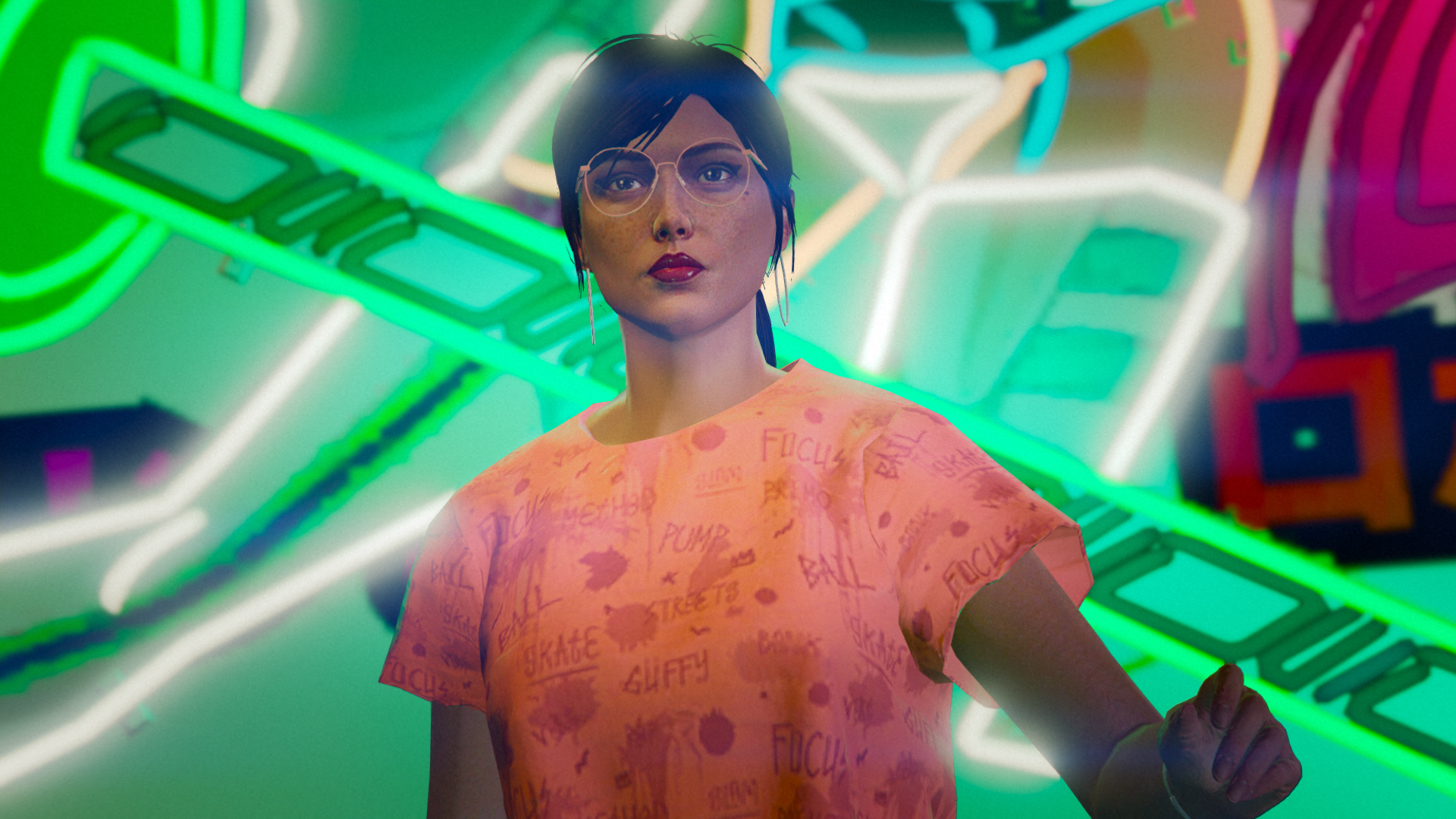 Grand Theft Auto V Screen Shot Video Games Video Game Characters Neon Video Game Girls CGi Glasses L 1920x1080